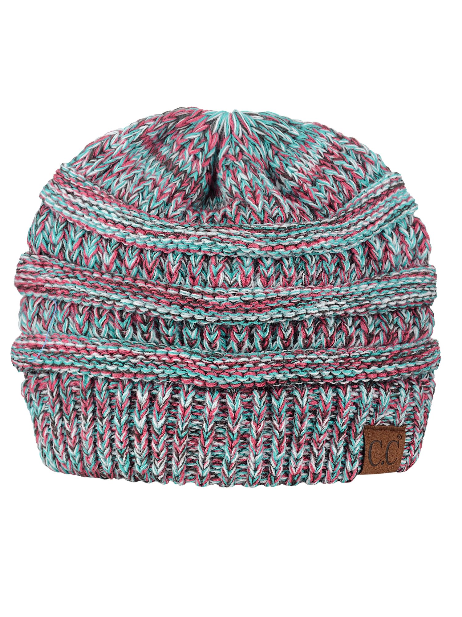 C.C Trendy Warm Chunky Soft Stretch Cable Knit Beanie Skully, Winter Mint, One Size — view 48
