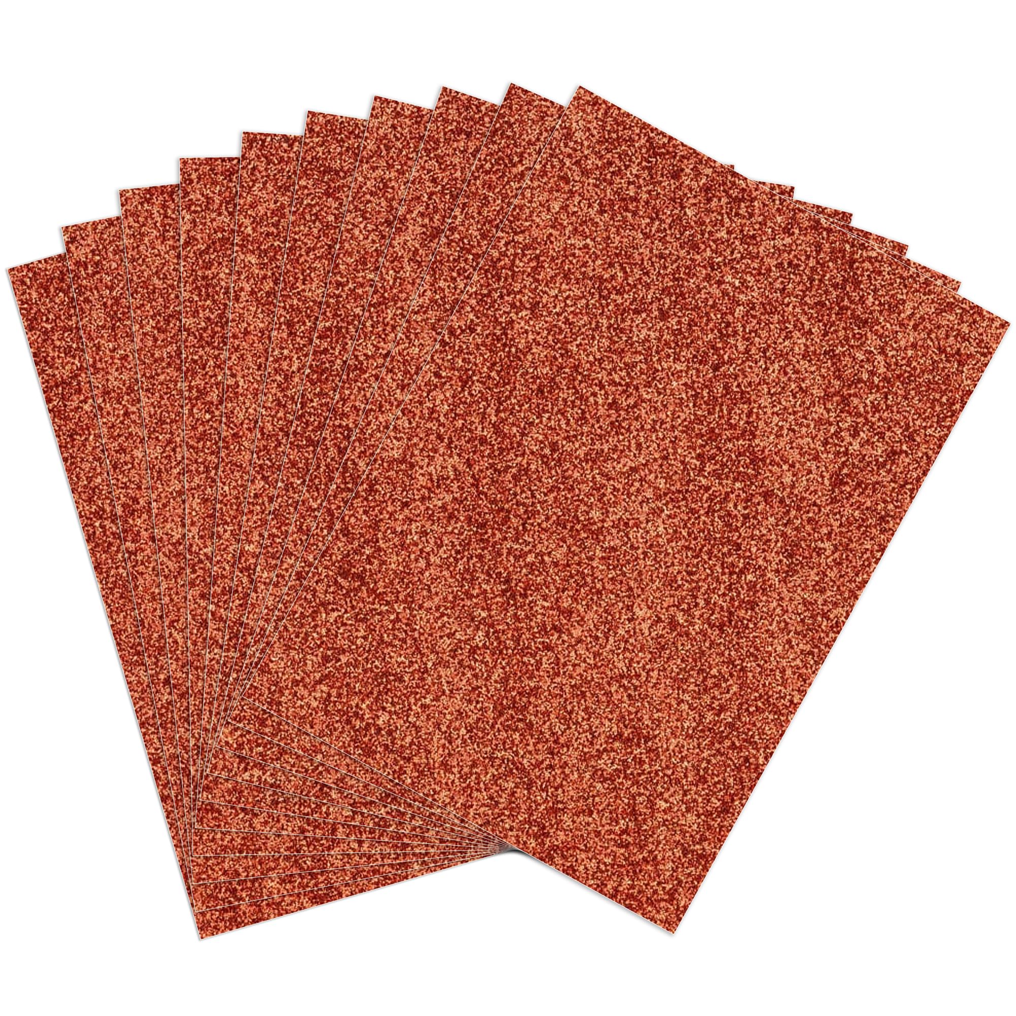 Premium 50-Pack A4 Orange Glitter Card 350gsm by Blitz Craft, Extra Thick Double Sided Non Shed Glitter Cardstock For Cricut, Cake Toppers, Scrapbooking, Wedding Invitations & Diy Craft Paper Projects — image 1