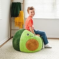 Vista 2 de Big Joe Avocado PlushiPals - Puf súper suave para niños, mezcla de poliéster de felpa ultrasuave, 2.5 pies recargable Avacado
