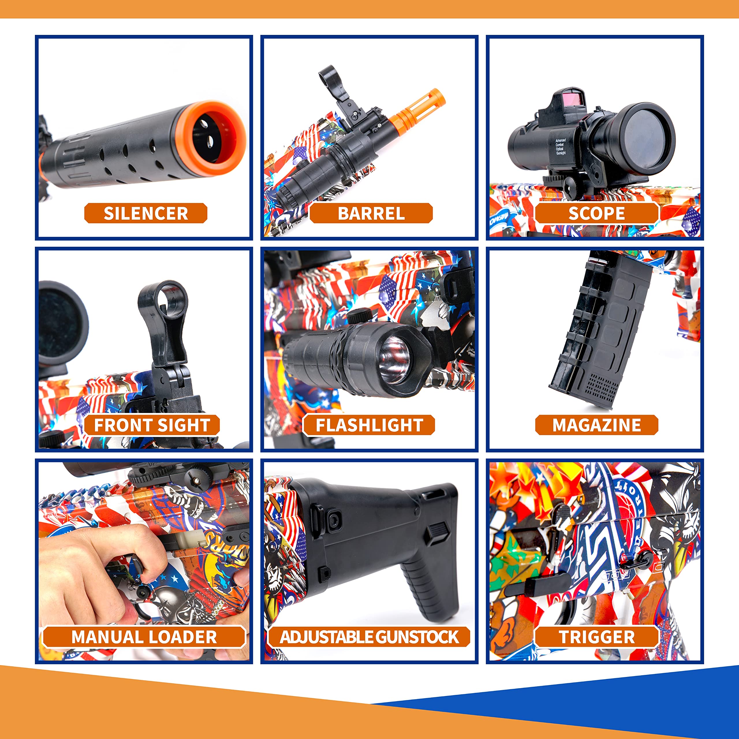 Buy Gel Snipers Gel Blaster Electric Toy Gun Full Kit with 3000 Water