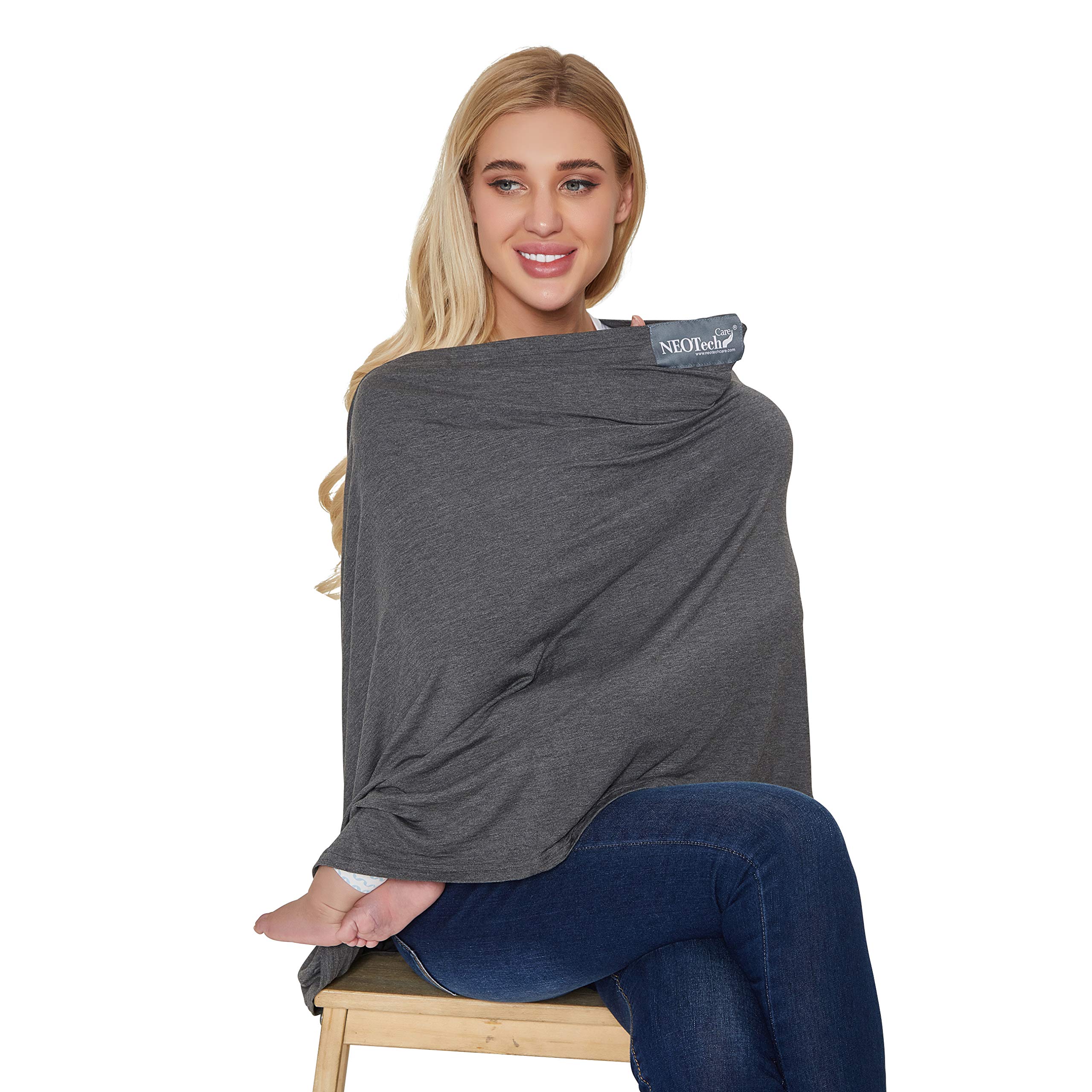 NeoTech care - Poncho per allattamento - tessuto morbido - Grigio