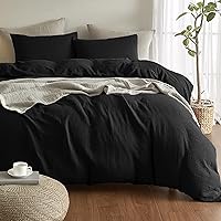 Vista 15 de SE SOFTEXLY Funda de Edredón de Muselina Tamaño Queen, Juego de Funda de Edredón de Algodón 100% Lavado, Funda de Edredón Ultra Suave Tipo Lino, 3