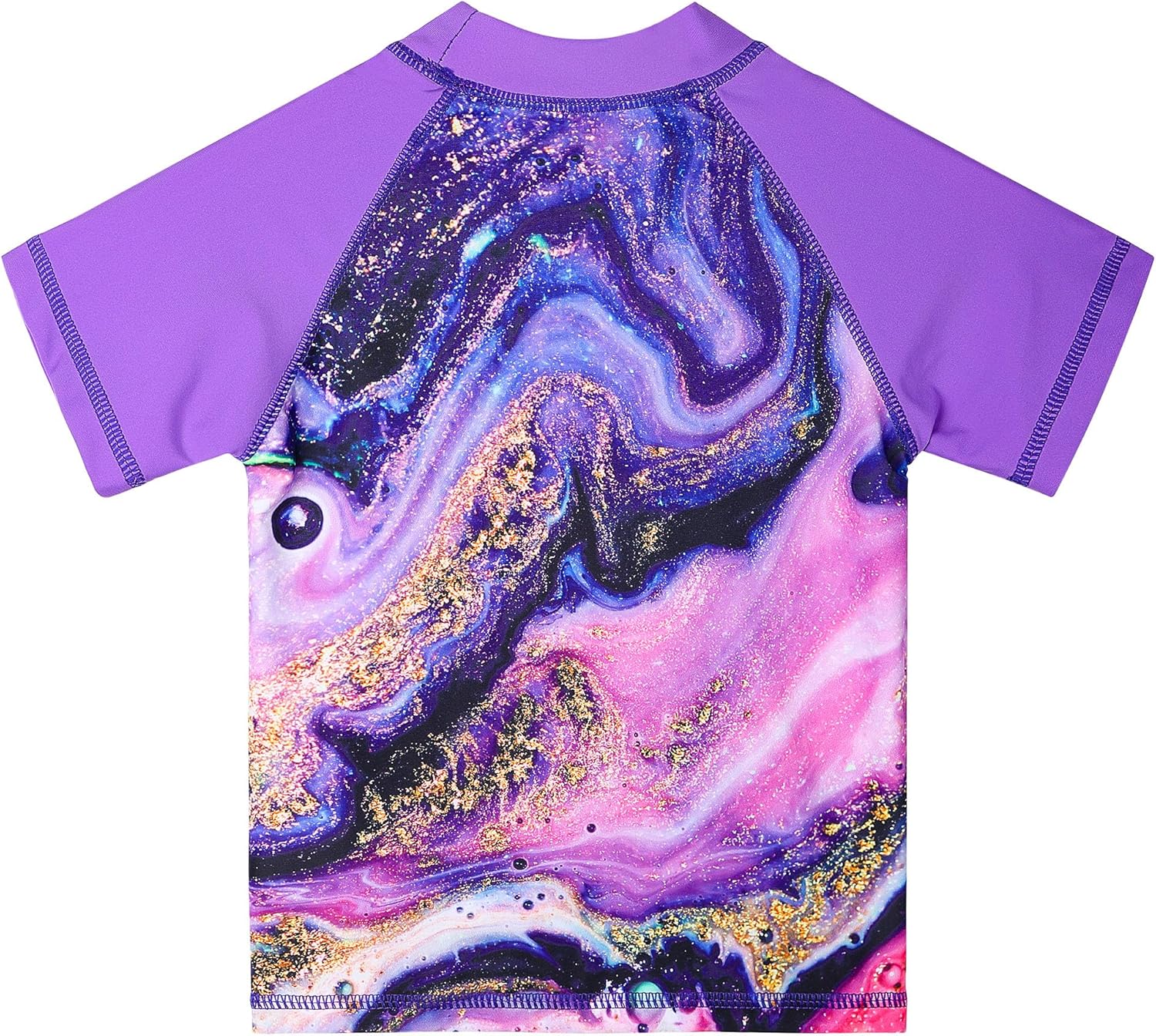 TFJH E Girls Short Sleeve Swimsuit Two Piece Swimwear UPF 50+ UV 3-12 Years 3-4T A3 Purple Agate Short image 3 of 5 B0D17F1F53