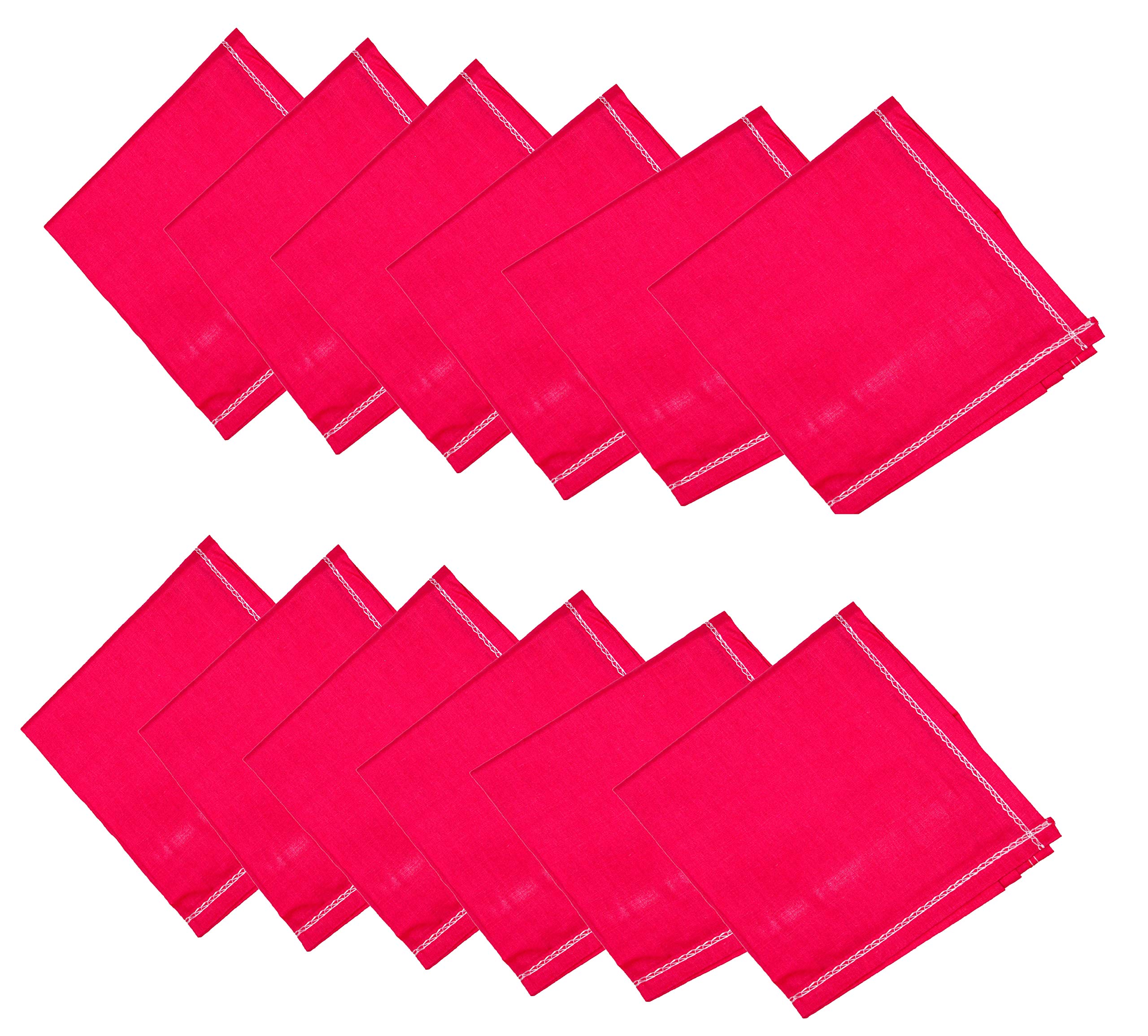 Men's Cotton Plain Pink Handkerchief, Pack of 12-image-38