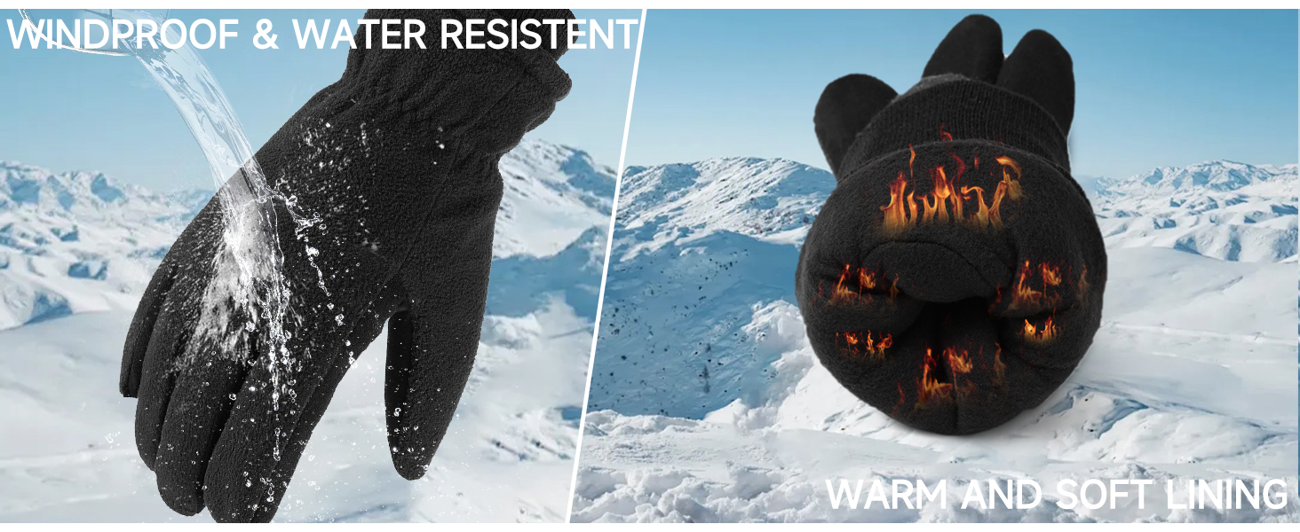 OZERO Winterhandschuhe Thermo Winter Skihandschuhe Fahrradhandschuhe Laufhandschuhe Motorradhandschuhe Handschuhe Herren & Damen