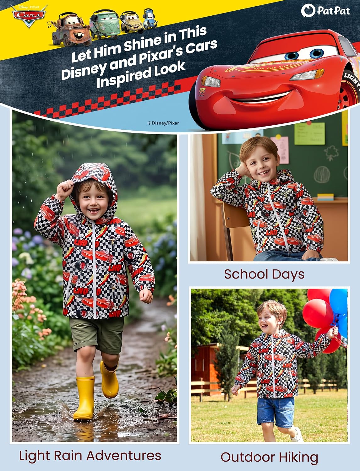 Disney Spiderman Stitch Watertight Jacket Boy/Girl Zip Coat Kids Top 2-9Y | Hoodie Waterproof Jacket Water-resistant Zip Pockets Apparel Quick‑dry Durable Hiking Outfit Windbreaker Daily Outerwear