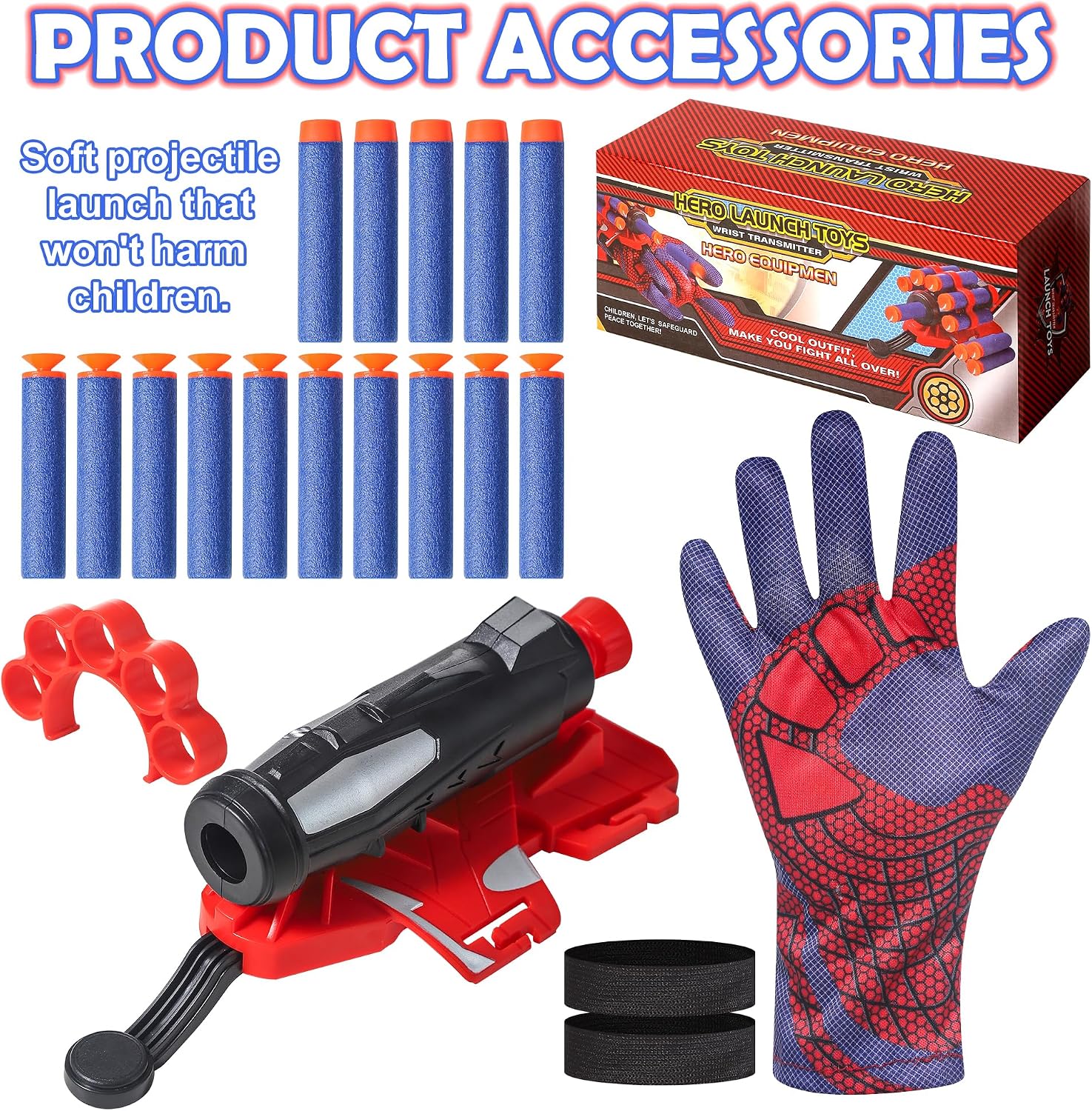 AIUAZA Shooting Toys, Children's Role-Playing launchers with Gloves, Wrist Firing Toy, Foam Blasters,Children's Dress up Toys for 6+Years Old