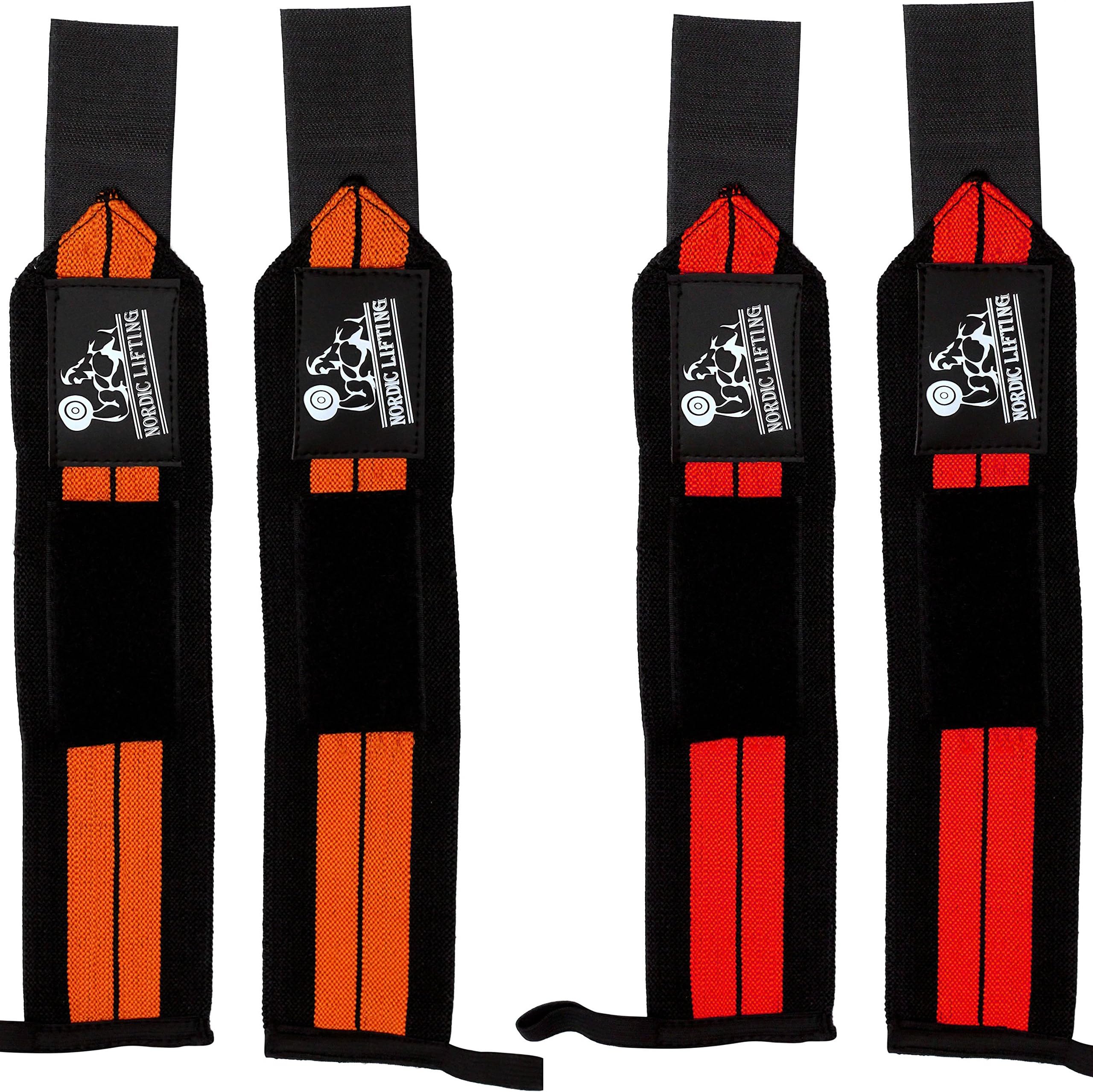 Wrist Wraps (2 Pairs) – Lifting Wrist Wraps with Thumb Loop for Weightlifting, Powerlifting & CrossFit – Durable Wrist Support Straps for Men & Women – Gym Essentials for Heavy Lifts
