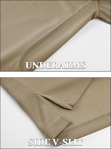 Vista 3 de TACVASEN Camisa Polo para Hombre de Manga Corta Táctica de Rendimiento con Cuello de Trabajo para Golf, Polos de Pique de Ajuste Seco para el Verano