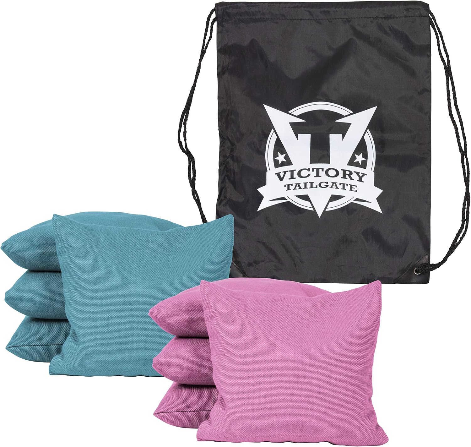 Victory Tailgate 8 Colored Corn Filled Regulation Cornhole Bags with Drawstring Pack - Multiple Colors Available