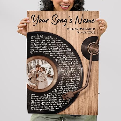 Miniatura 4 de H-DEWALL Póster personalizado con letras de canciones, regalos para marido, foto personalizada, lienzo inspirador, arte de pared para decoración de
