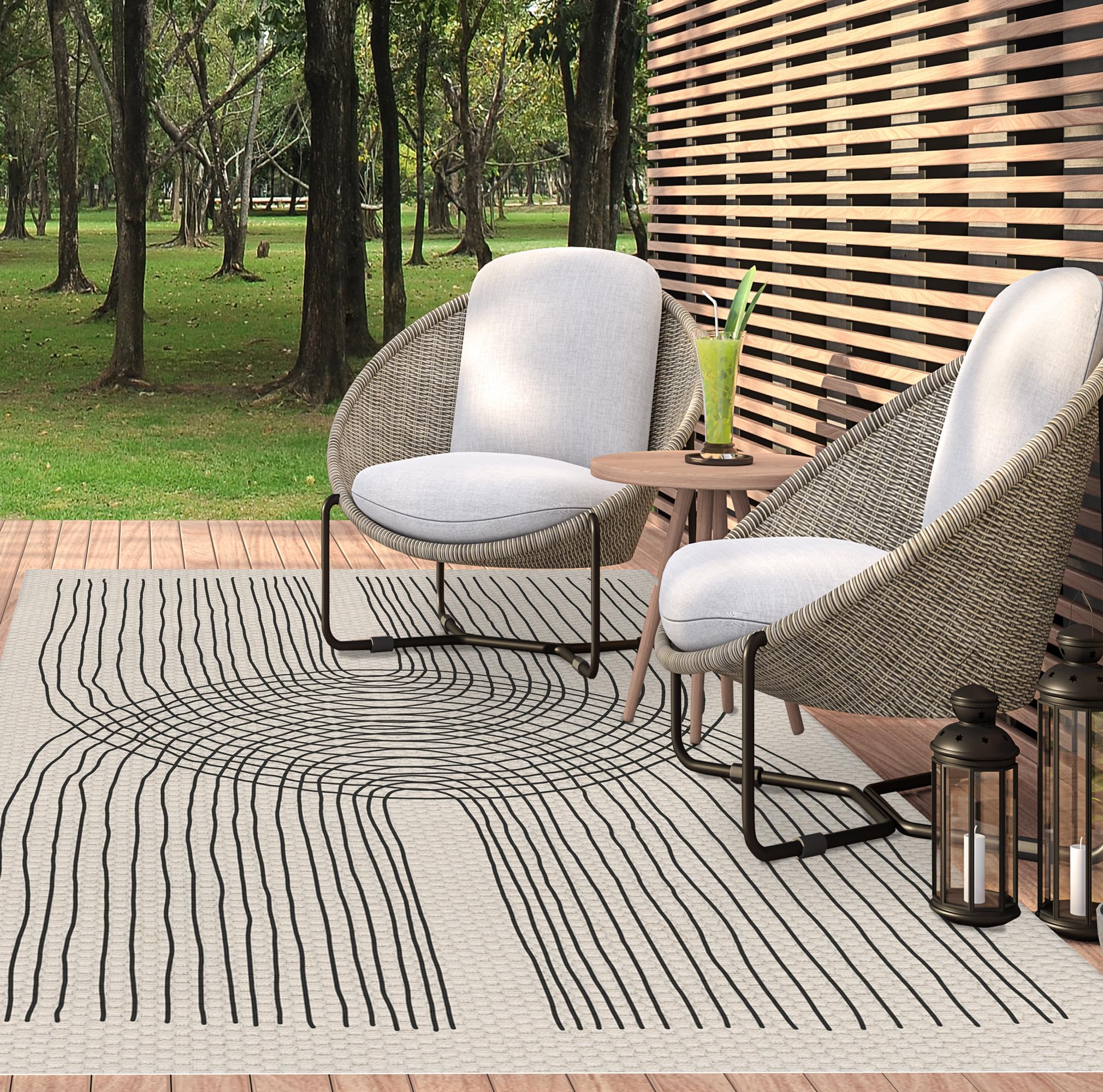 VINILIKO Design | Alfombra Vinílica Moderna - Conexion 100x160 cm - Interior y Exterior, Antideslizante, Impermeable, Lavable - Diseño Abstracto - Varios Tamaños - Alfombra Vinilo Salón, Terraza