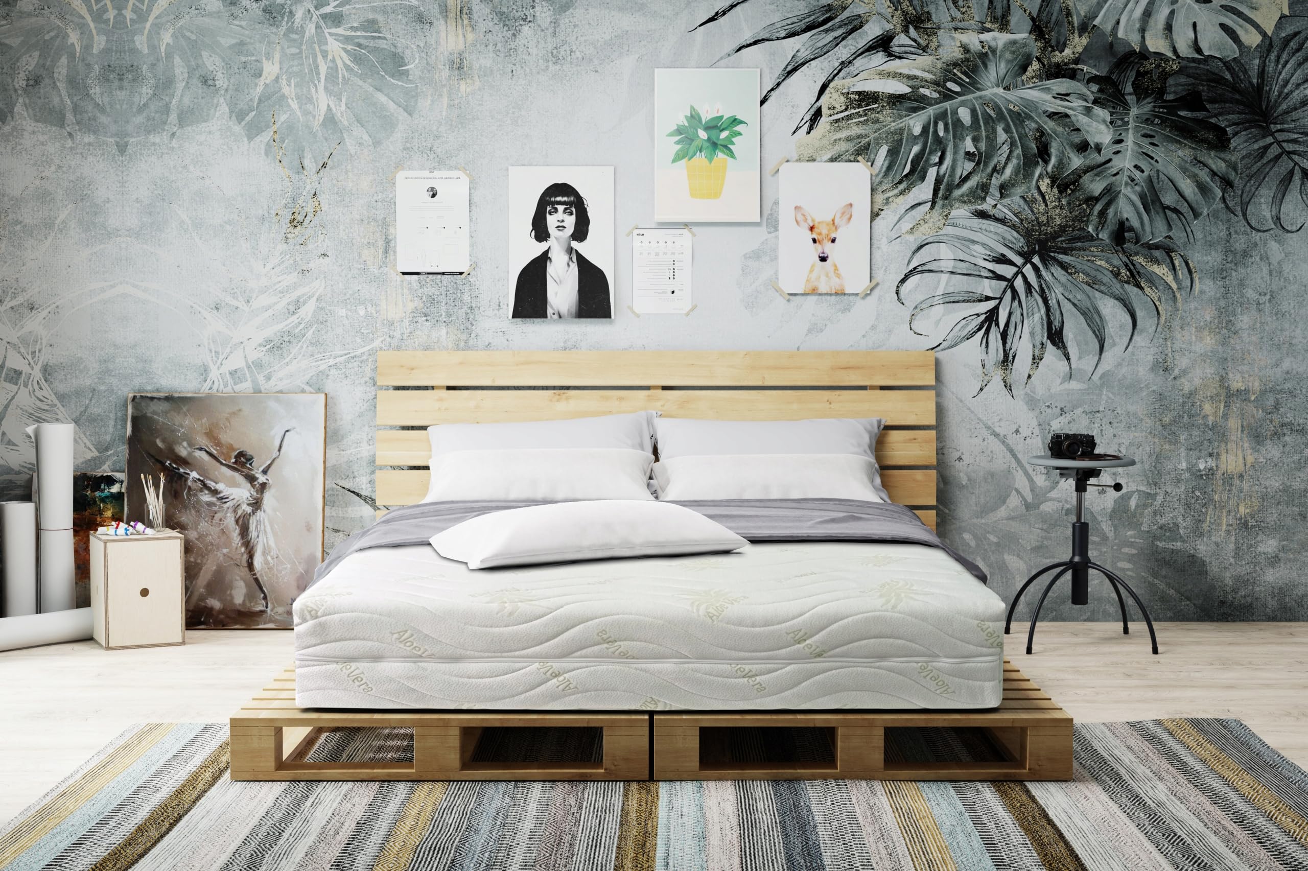 Matelas à ressorts ensachés Folyeso, 7 zones, coco, 80x200 cm, hauteur