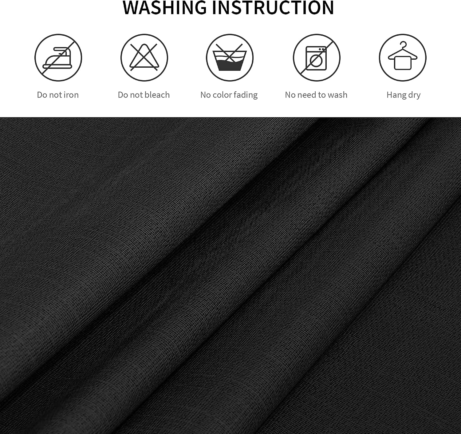 NEQUARE Vinyl Tablecloth 54 x 78 Inch 100% Waterproof Rectangle Plastic Tablecloth Oil Proof Table Cover for Restaurants, Picnics, Camping, Bistros, Indoor and Outdoor Dining, Black
