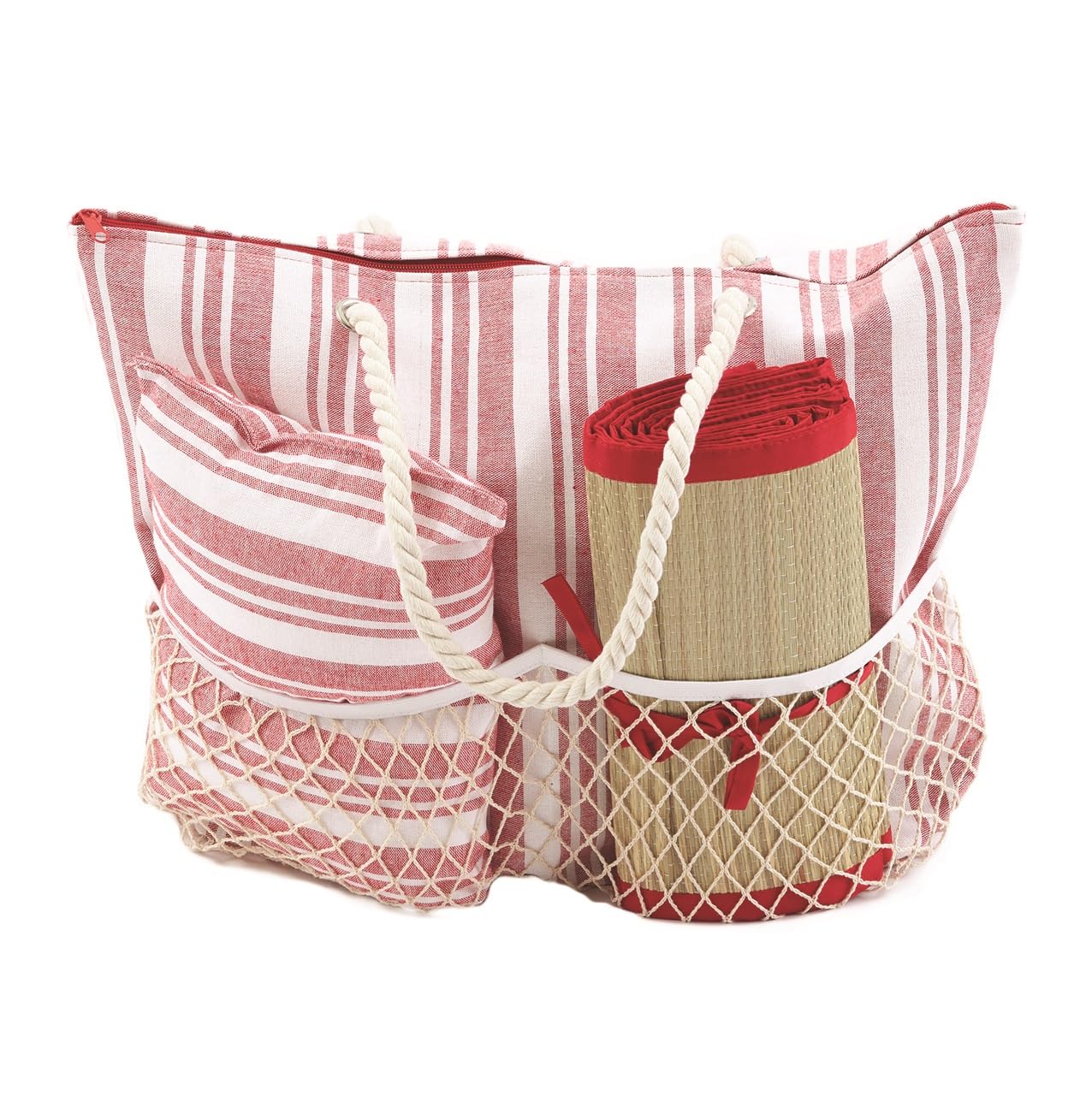 Damen stillvolle Strandtasche, praktische Shopper oder große Badetasche zum Umhängen perfekt für den Urlaub