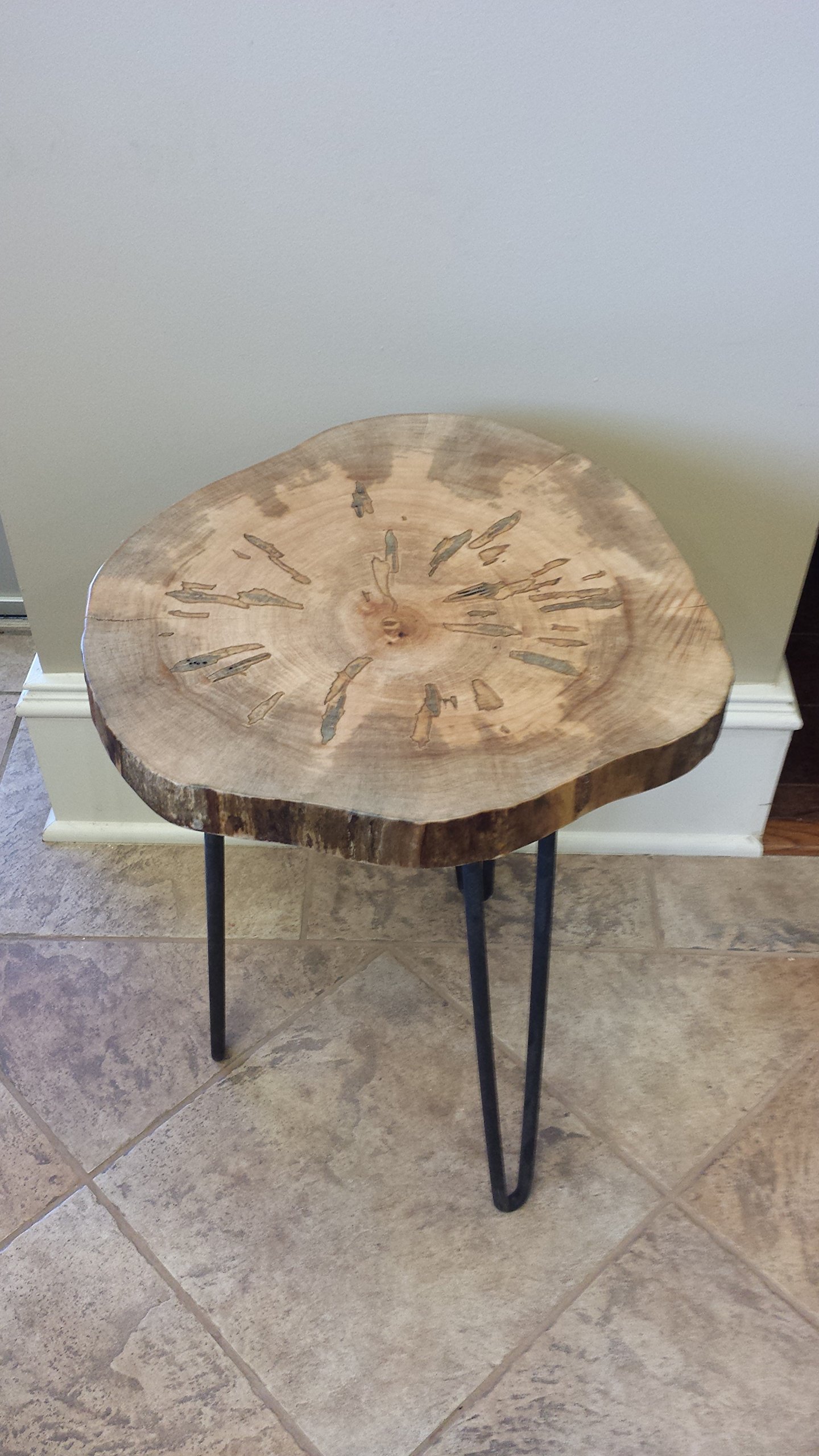 Live Edge Ambrosia Maple Stool
