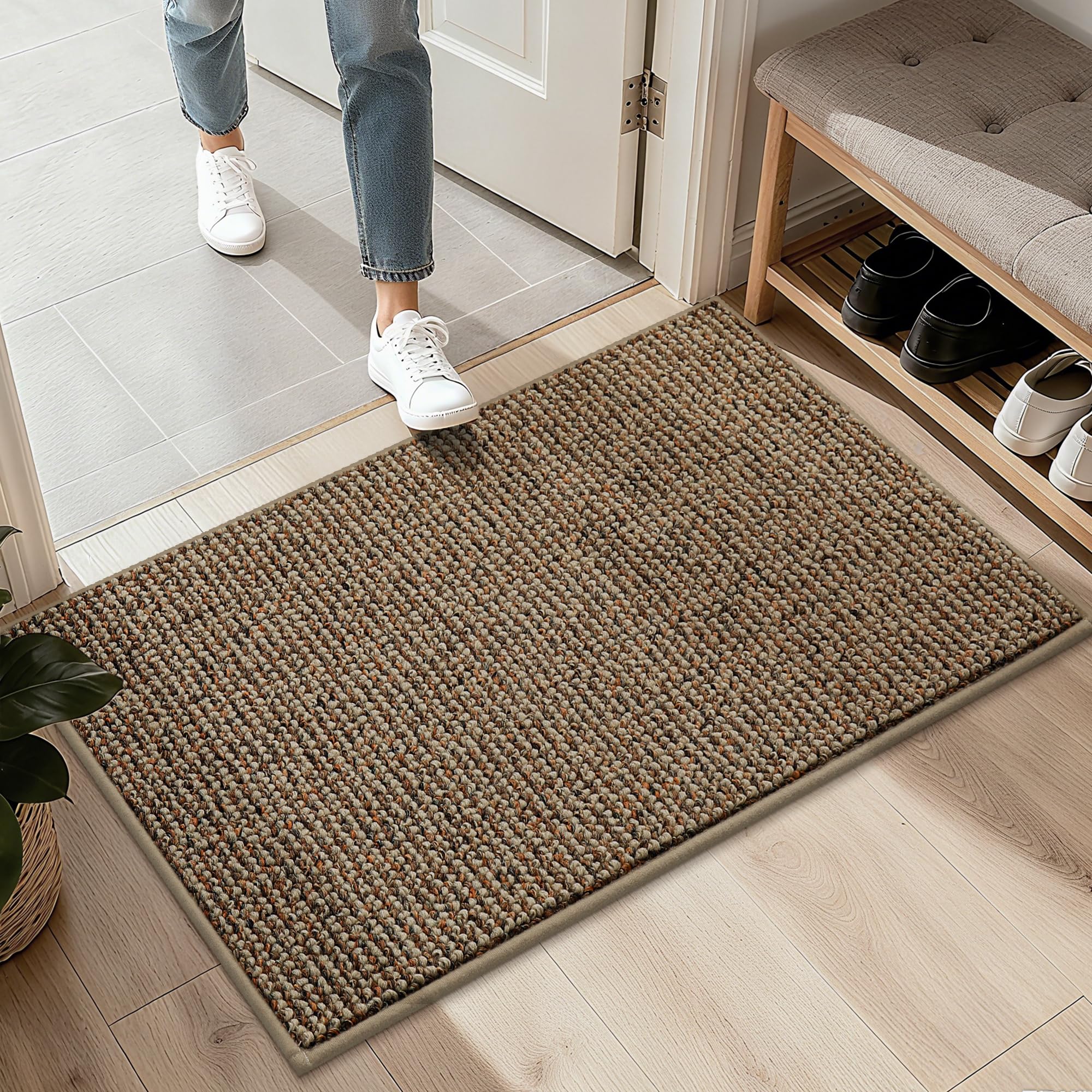 BEQHAUSE 2x3 Entryway Rug Taupe