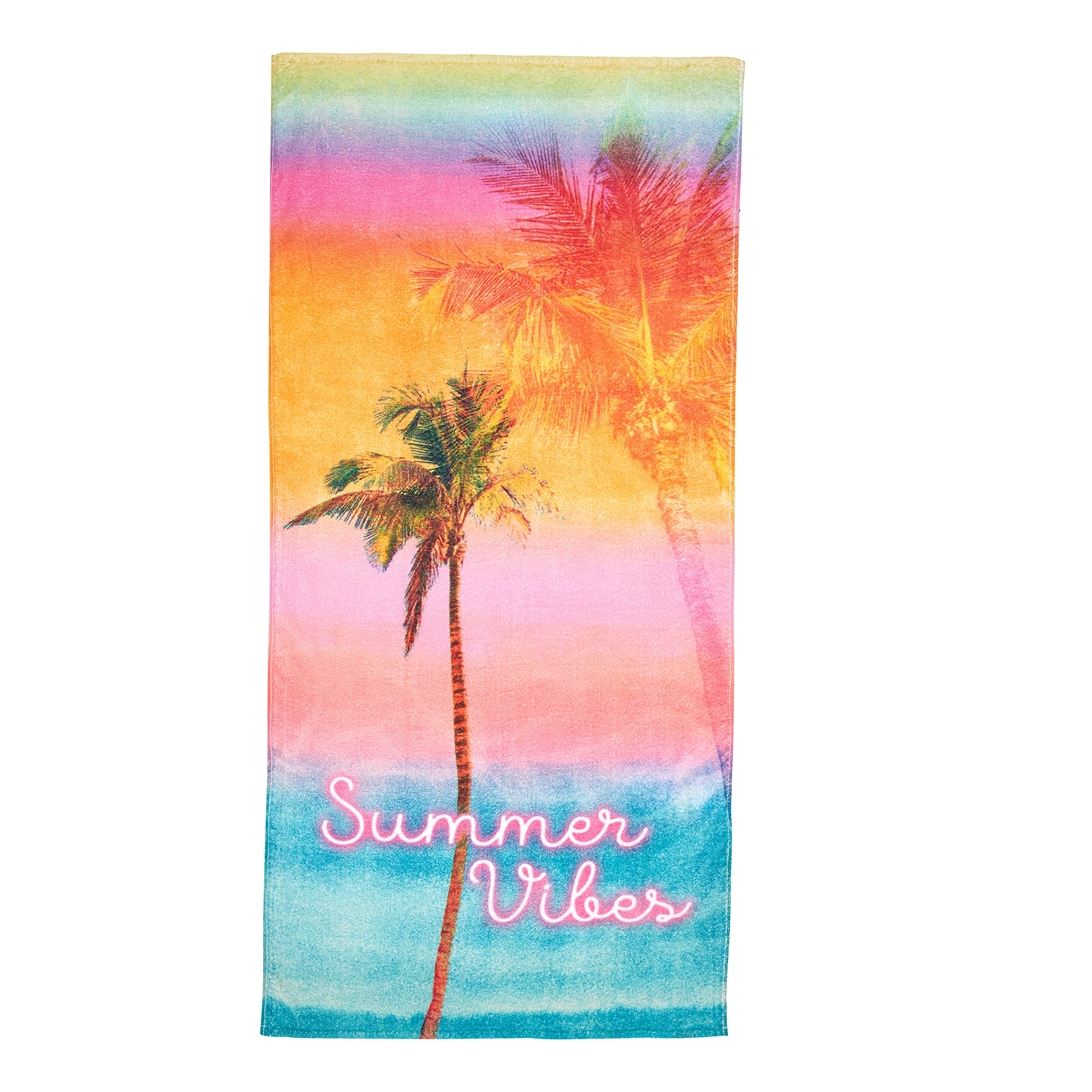 Sassy B Summer Vibes Cotton 76x160cm Beach Towel White, Multicolour - Image 3