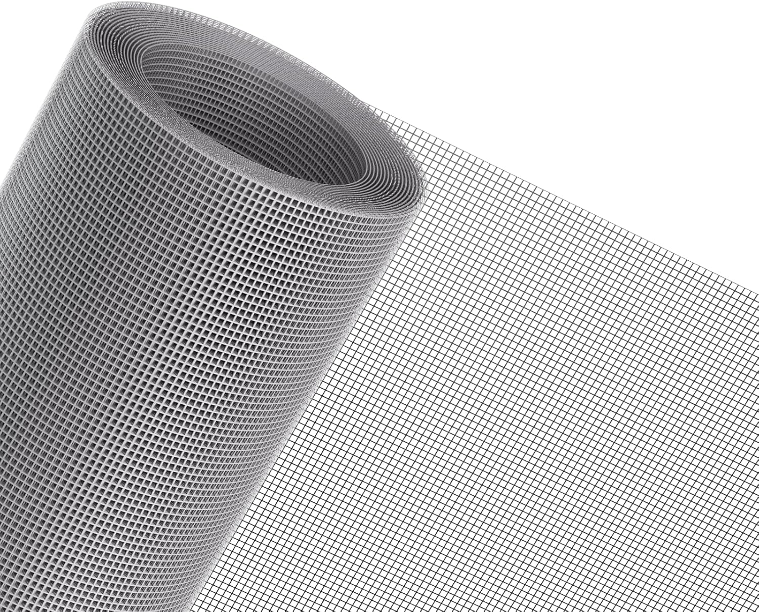 MAGZO Window Screen Replacement Mesh 48"W x 99"L - DIY Adjustable Polyester Pet Proof Screen Door Mesh for Patio Sliding Doors Window Screen Repair Kit, Durable, Washable, Gray 48 X 99 Inch Gray