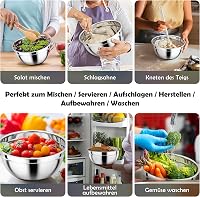 Homikit 3 részes rozsdamentes keverőtál szilikon alappal és fedővel 7