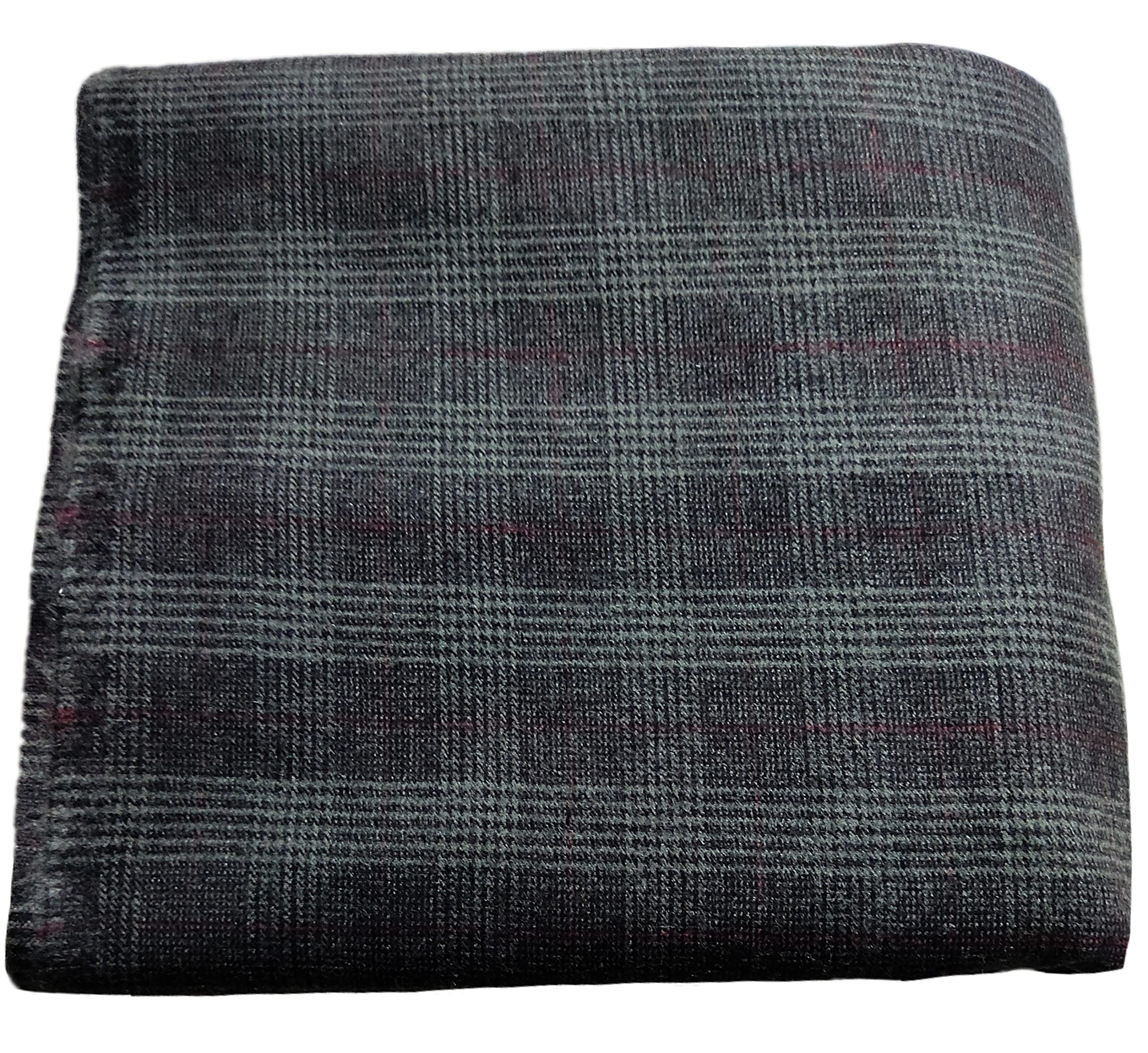 ga fashion WINTER COTSWOOL DOUBLE WOOL UNSTITCHED CHECK FABRIC Men's Shirt,Long kurta.PURE CASHMILON ACRYLIC WOOLEN HEAVY RAZING both SIDE,Width-44 inch,Length-2.25metr,FREE_SIZE,Blackish grey-picture-25