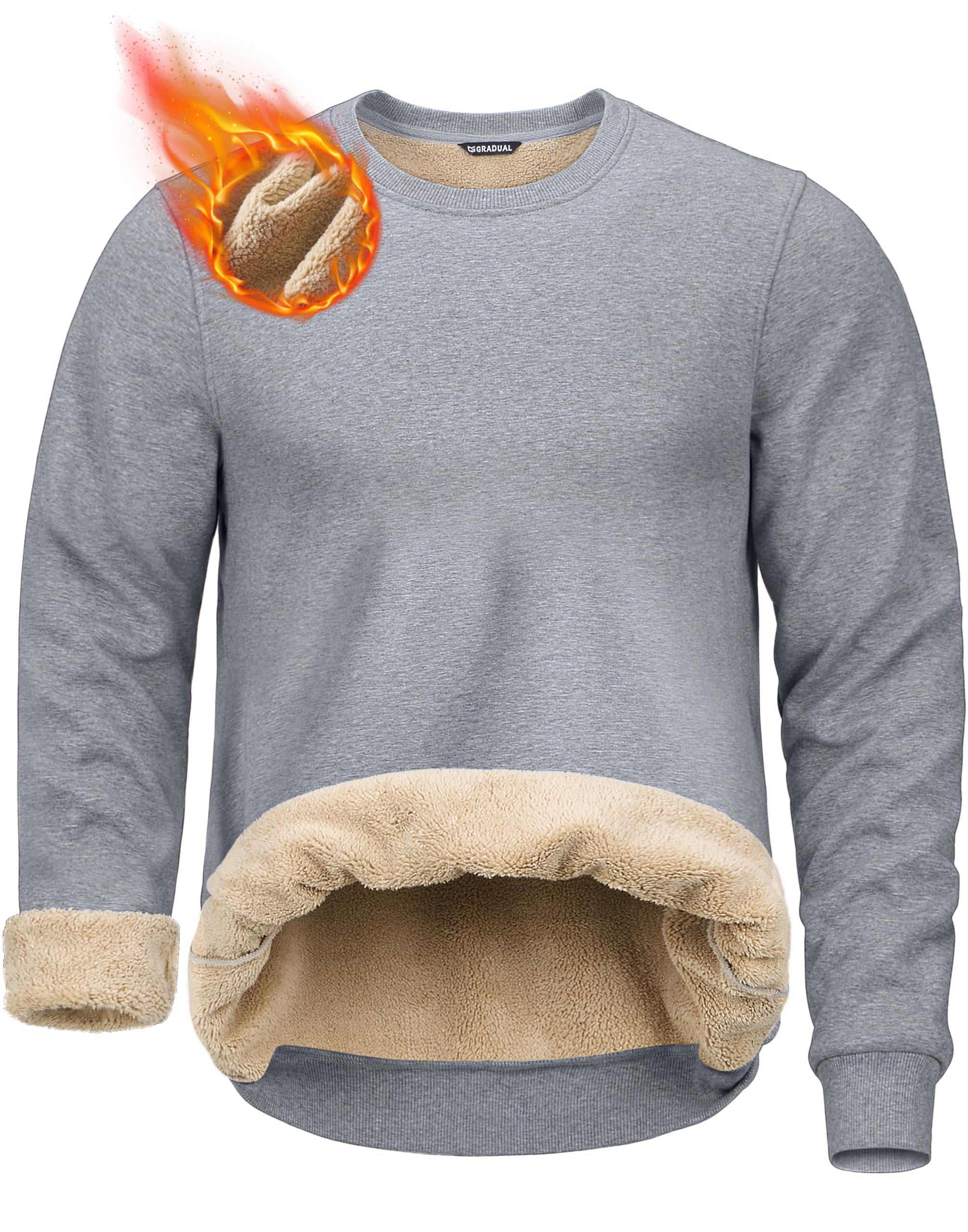 Sherpa Lined Sweatshirts for Men Fleece Pullover