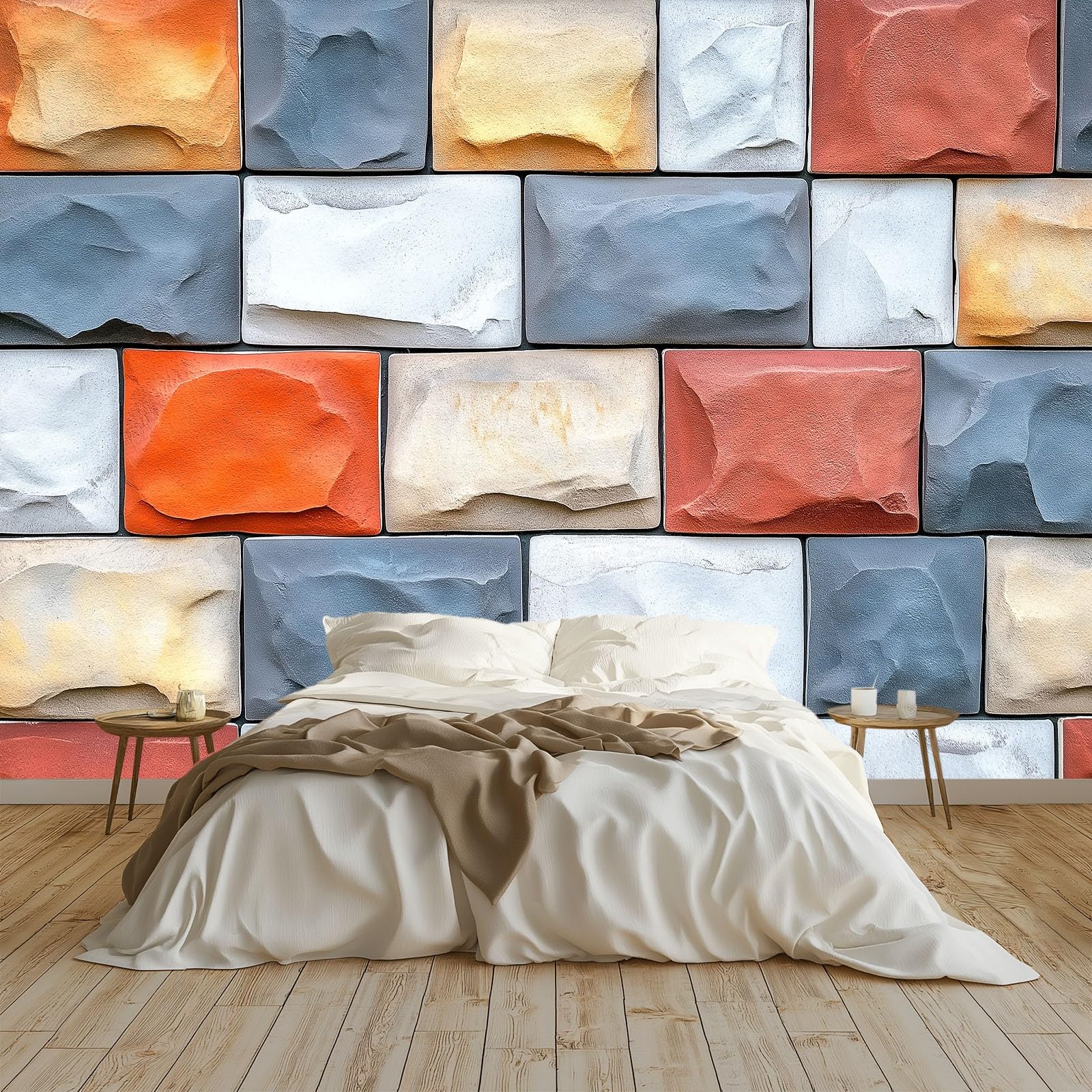Tapisserie intissée mur de pierre plate papier peint enfant salon chambre 250x175