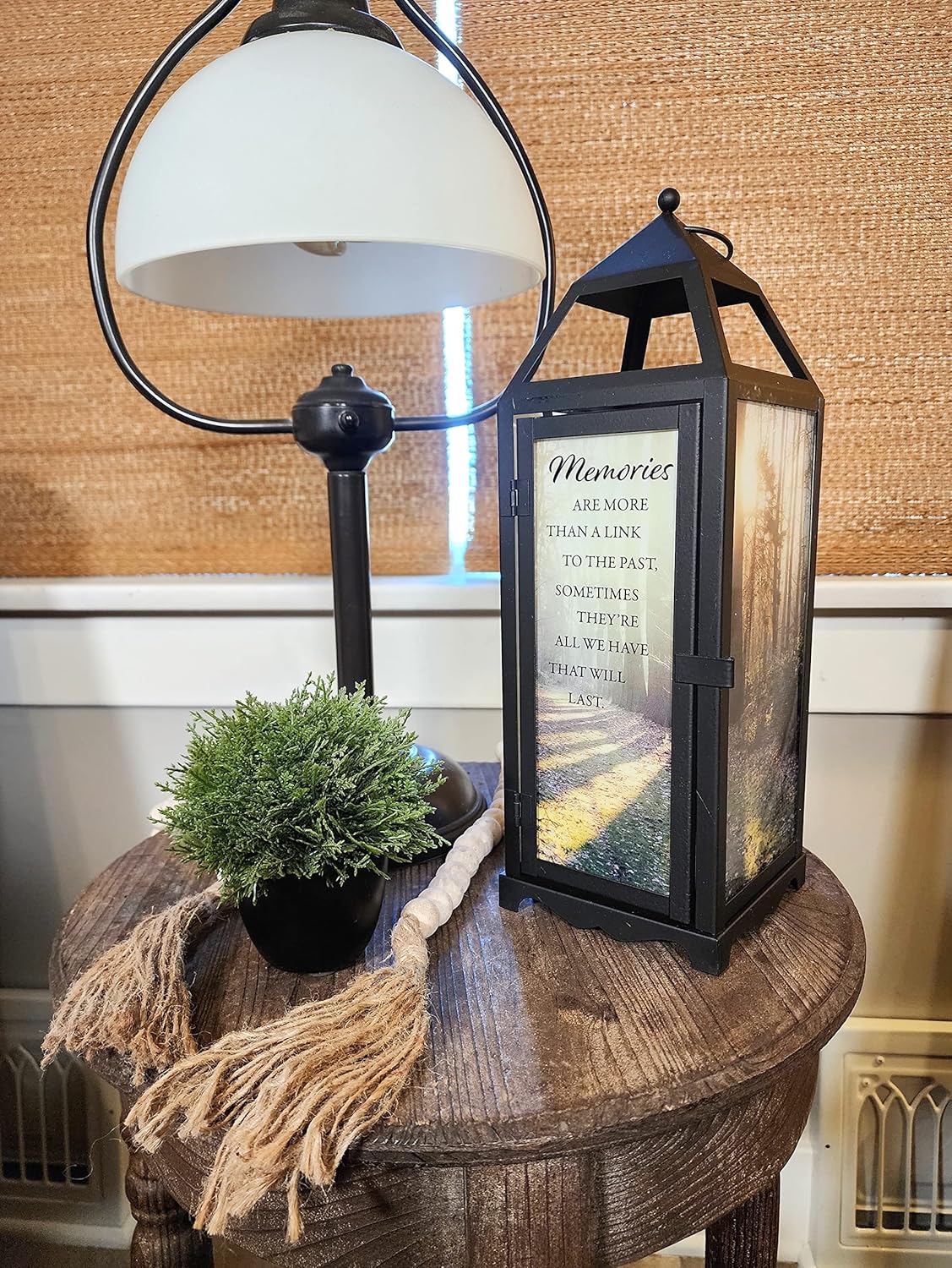 Carson Panoramic View Memorial Lantern with Flameless Candle - Sympathy Gift for Funeral - Loss of Loved One - Remembrance Lantern for Home Decor - Masculine Bereavement Gift (Link to The Past)