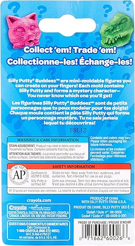 Miniatura 6 de Crayola Silly Putty Buddeez, juguete sorpresa, regalo para niños de 4, 5, 6, 7 años