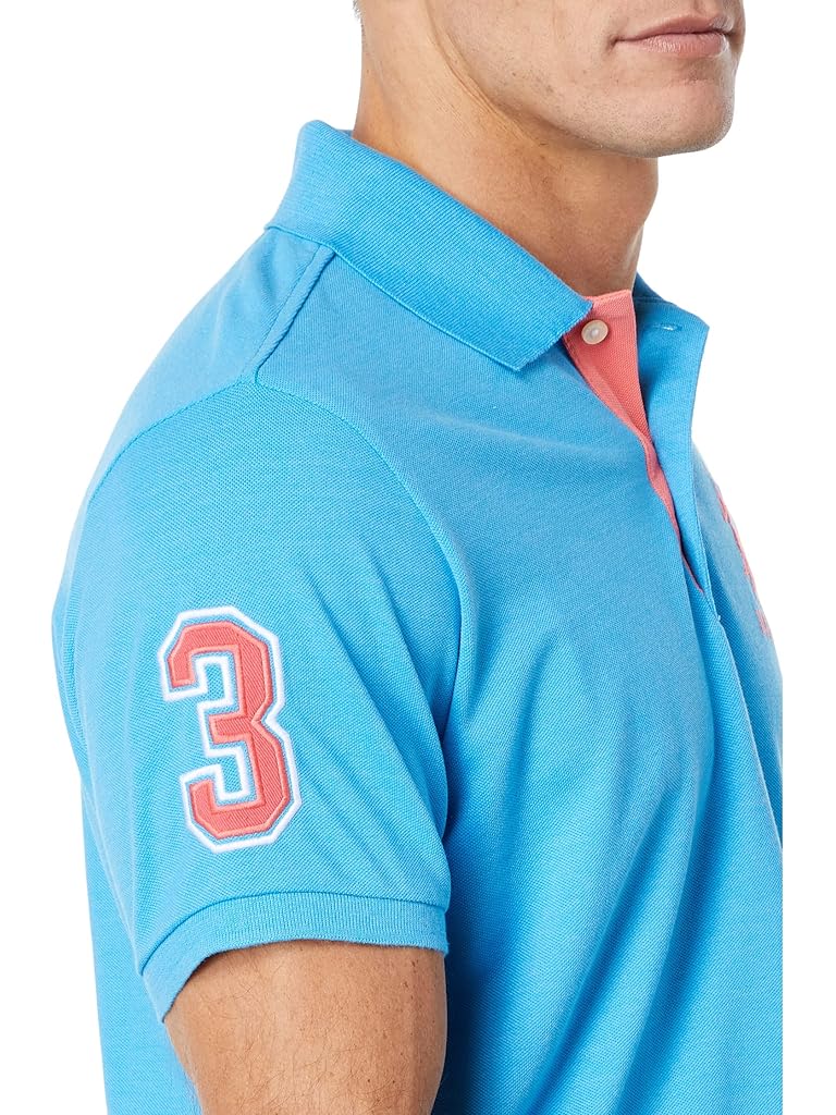 U.S. POLO ASSN. Slim Fit Big Horse Polo with Stripe Collar