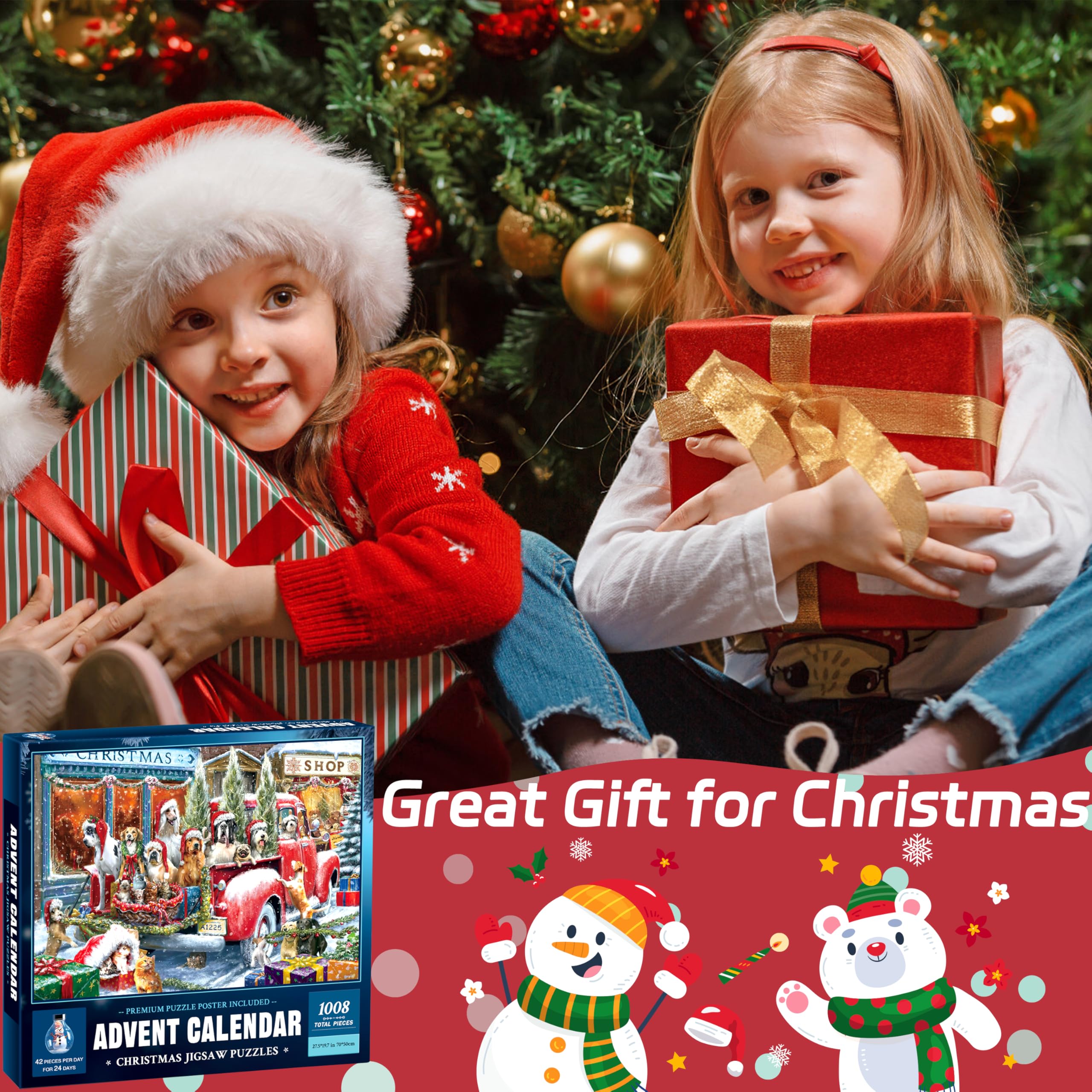 Calendrier De L'Avent Puzzle 2025 – 24 Jours, 1008 Pièces – Thème Noël – AKONE