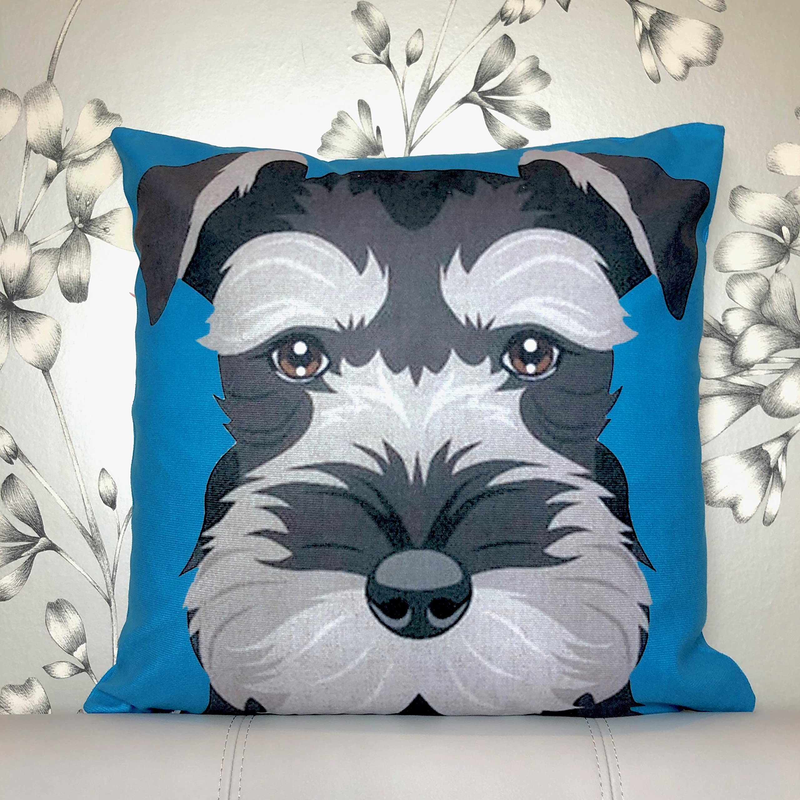 Set di 2 federe per cuscini con motivo cane Schnauzer, 45 x