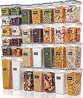 Vtopmart 32-Piece Airtight BPA-Free Food Storage Containers with Lids & 32 Chalkboard Labels for Kitchen Pantry Organization