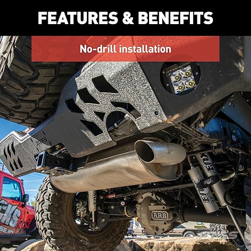 Miniatura 7 de ARIES 2082038 TrailChaser Acero Negro Jeep Wrangler JK Parachoques Trasero