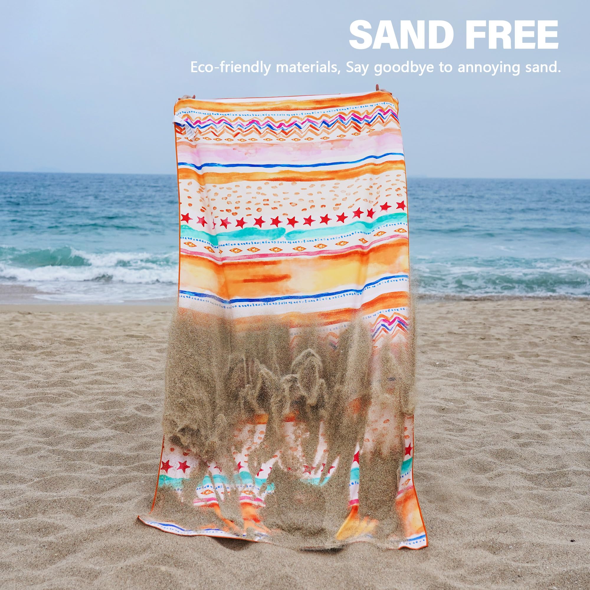 Winthome 2 Pack Beach Towel for Adults, Large Microfibre Beach Towel Quick-Dry, Sand Free, Lightweight - Image 4