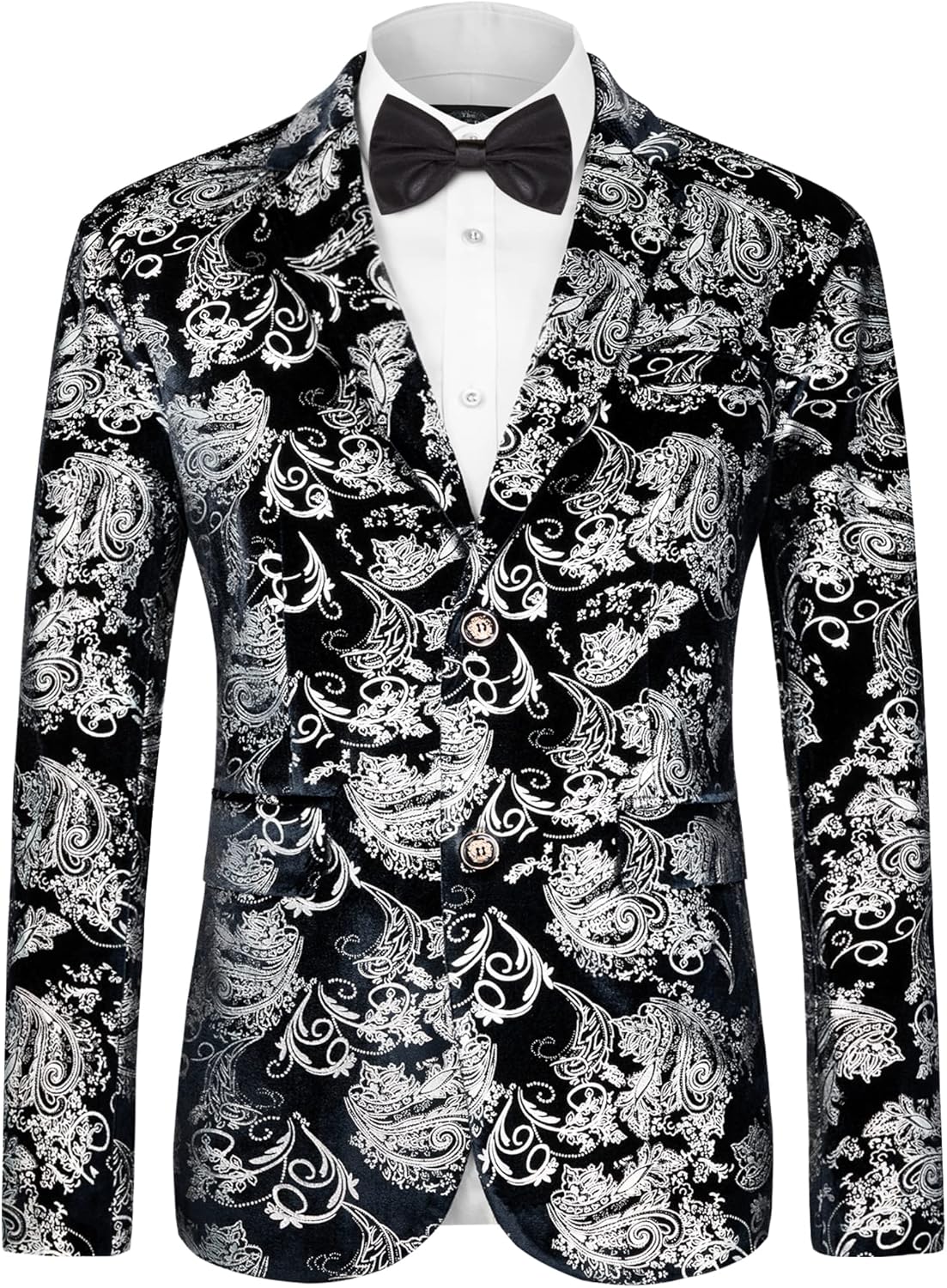 MAGE MALE Men’s Dress Party Floral Suit Jacket Notched Lapel Slim Fit Two Button Stylish Blazer