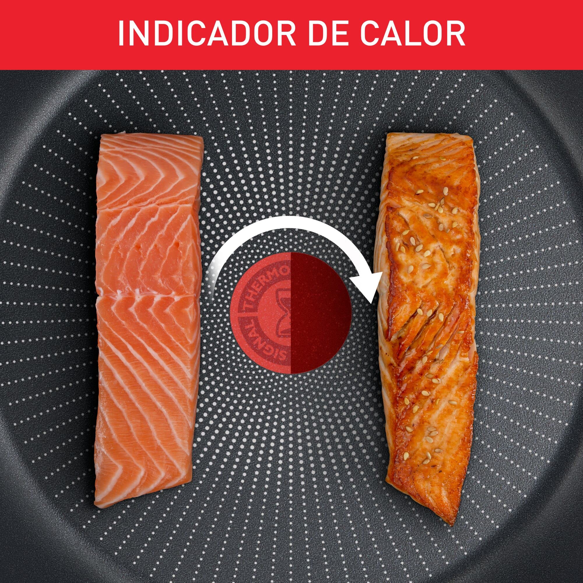 Tefal Juego 2 sartenes Hard Titanium Pro - Sartenes de 24/28 cm con revestimiento antiadherente duradero, indicador de temperatura, señal térmica, mango ergonómico, todas las cocinas incluso inducción