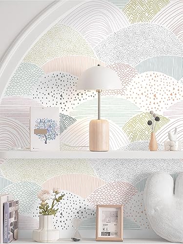 Miniatura 23 de Papel tapiz autoadhesivo removible para decoración de habitación, papel de contacto con puntos/líneas, 17.3 x 118 pulgadas, papel tapiz autoadhesivo