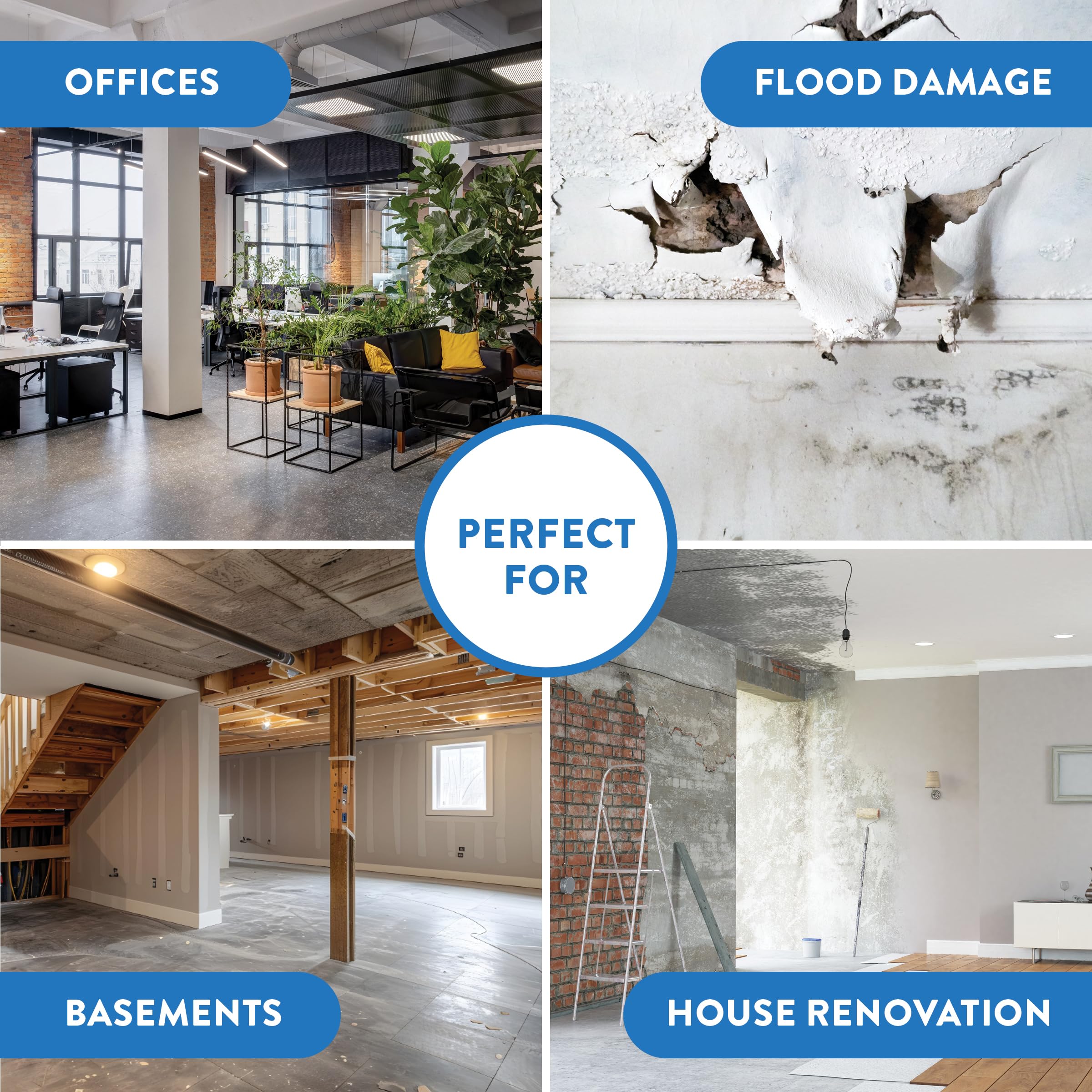 Dri-Eaz DrizAir 1400 Commercial Dehumidifier with Pump, 129 Pints, Industrial, Portable Dehumidifier for Up to 6400 Cu Ft