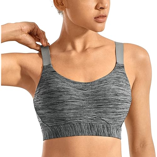 SYROKAN Women's High Impact Padded Sports Bra Full Coverage Underwire Gym Racerback Workout Bras