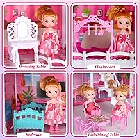 Vista 5 de Seifar Casa de muñecas para niñas, casa de muñecas de 8 habitaciones con figura de muñecas, cachorros, muebles, accesorios, casa