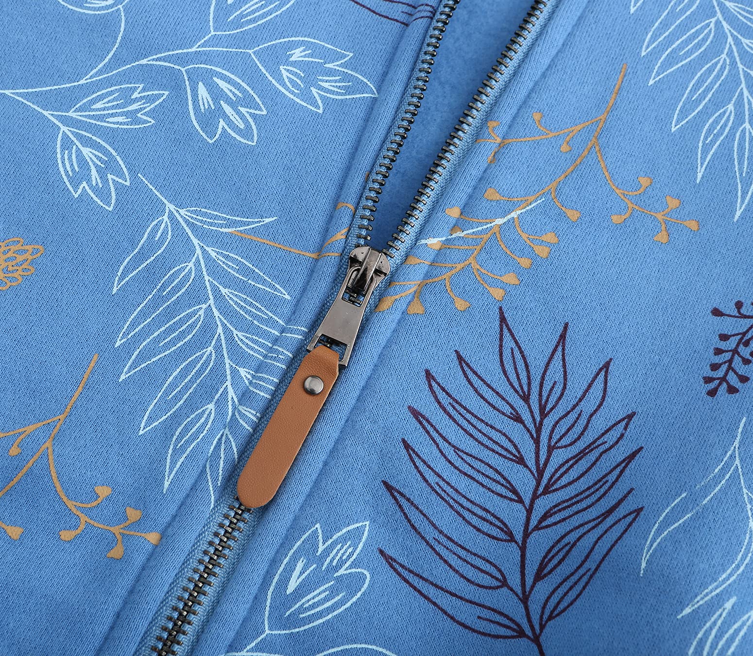 TrendiMax Sudadera Mujer con Capucha Otoño Invierno Sudaderas con Cremallera Vintage Pulóver Hoodie Estampada Chaqueta Deportivo