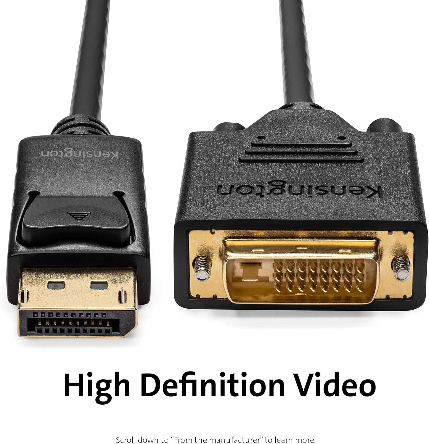Kensington DisplayPort 1.2 to DVI-D Cable, 6ft (K33023WW)