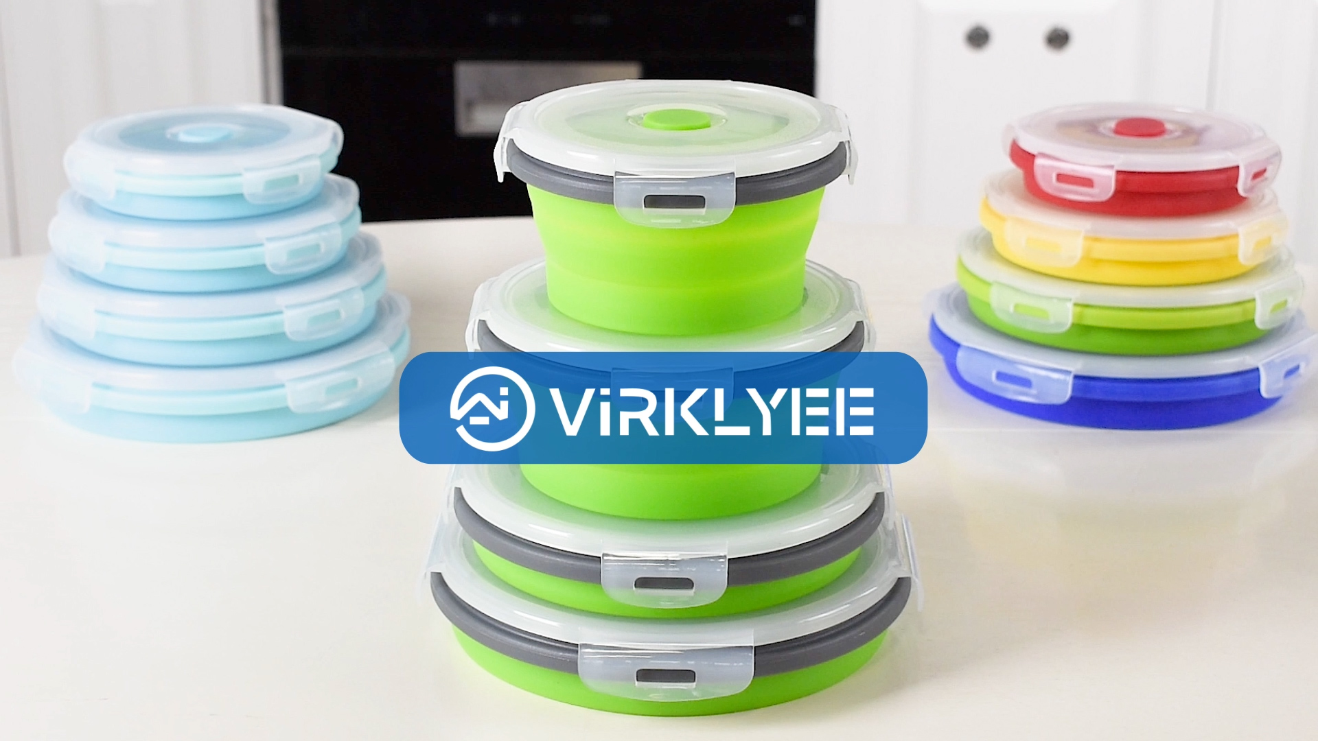 HERCHR Boîte à Lunch Pliante en Silicone, Conteneur de Stockage HERCHR Boîte à Lunch Pliante en Silicone, Conteneur de Stockage
