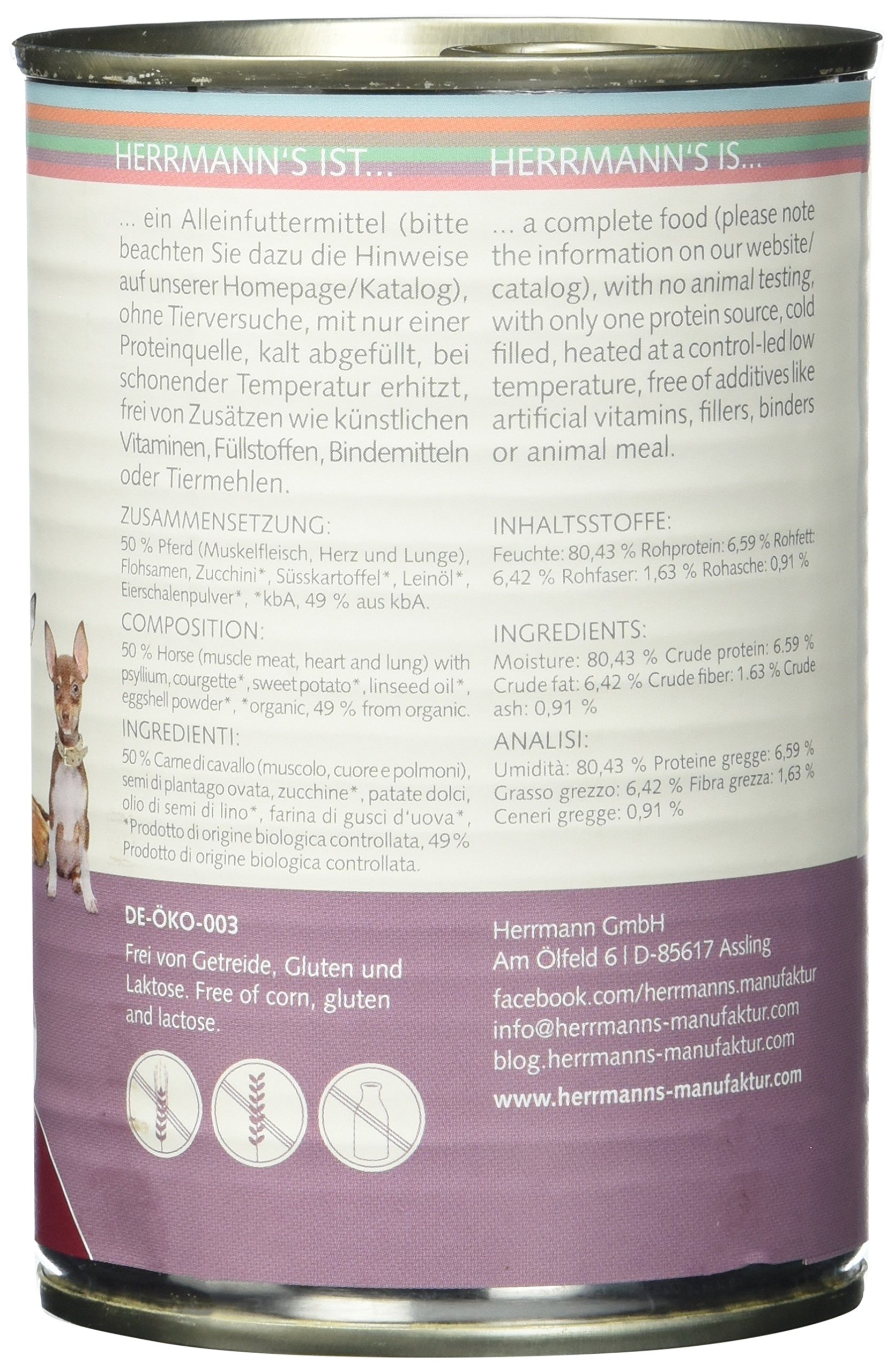 Herrmanns Pferd mit Süsskartoffel und Zucchini, 12er Pack (12 x 400 g)