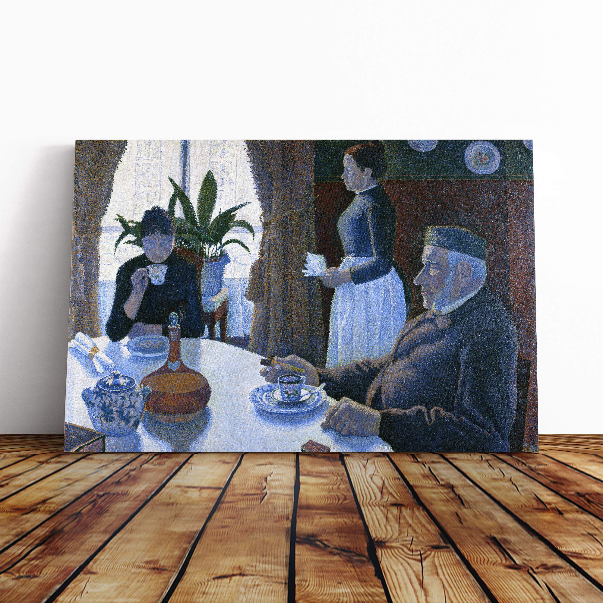 Paul Signac Breakfast Canvas Print | Gallery Wrapped 30mm Frame Wall Art | 30x20 inches | Ready to Hang | Modern Picture | Living Room Bedroom Lounge Office