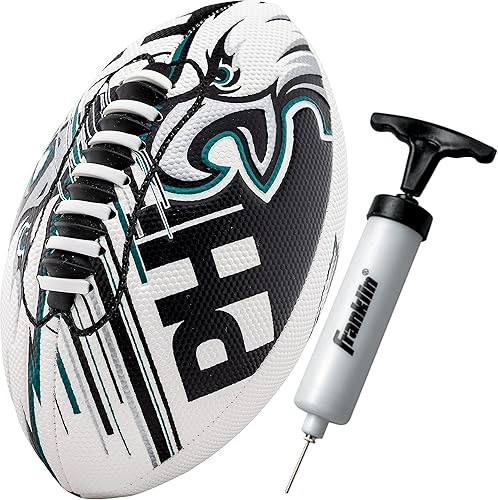 Vista 176 de Franklin Sports - Balones de fútbol americano juveniles de todos los equipos de la NFL, juego de balón infantil pequeño de 8.5 pulgadas + inflador