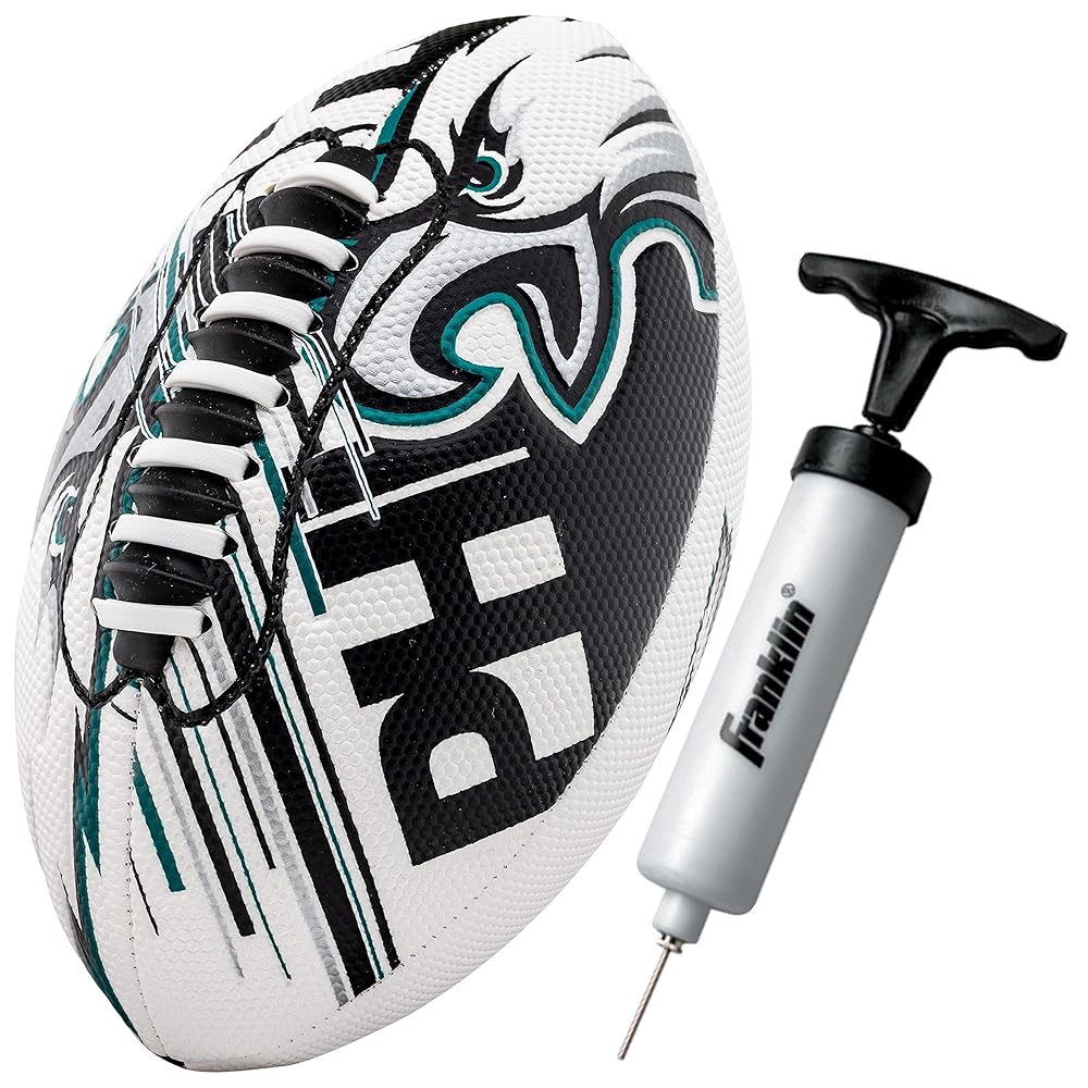Franklin Sports NFL Philadelphia Eagles Football - Youth Mini Football - 8.5 Junior Size Ball - SPACELACE Easy Grip Texture- Perfect for Kids
