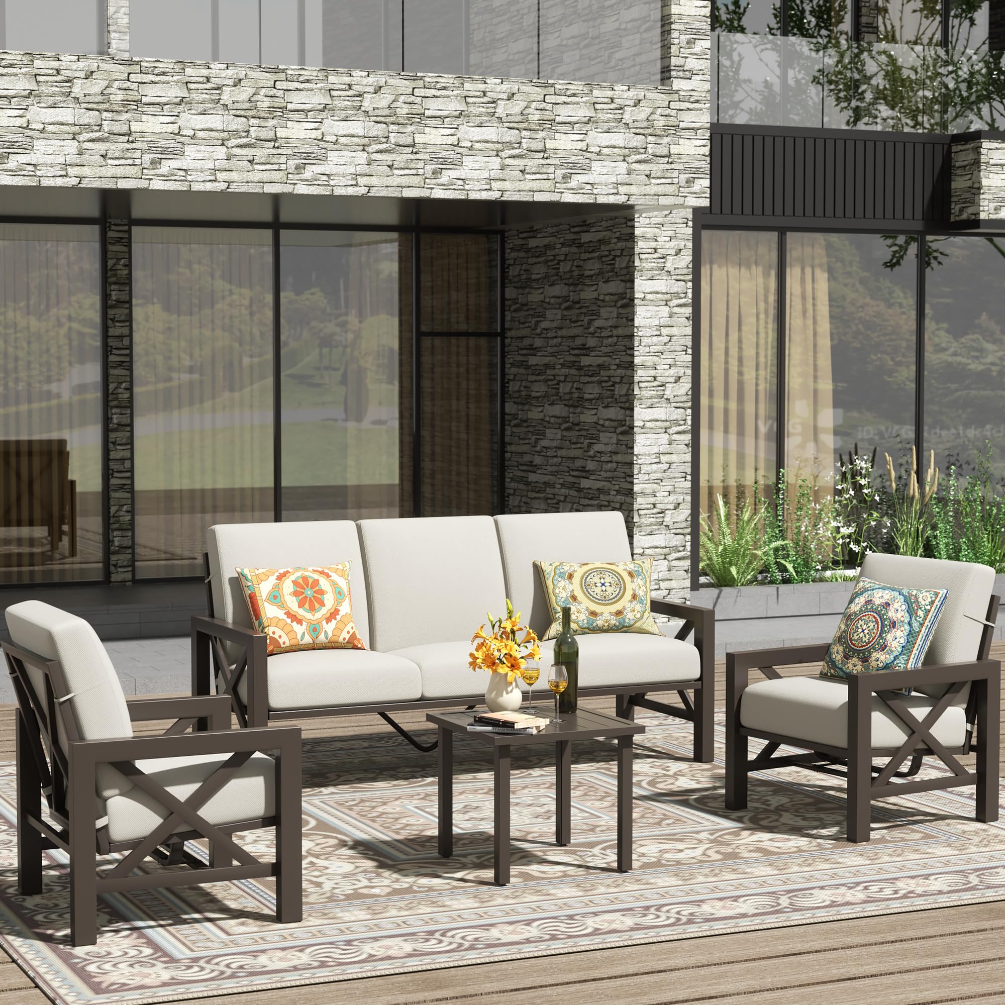 Amazon.com: NATURAL EXPRESSIONS 4 Pieces Patio Furniture Set