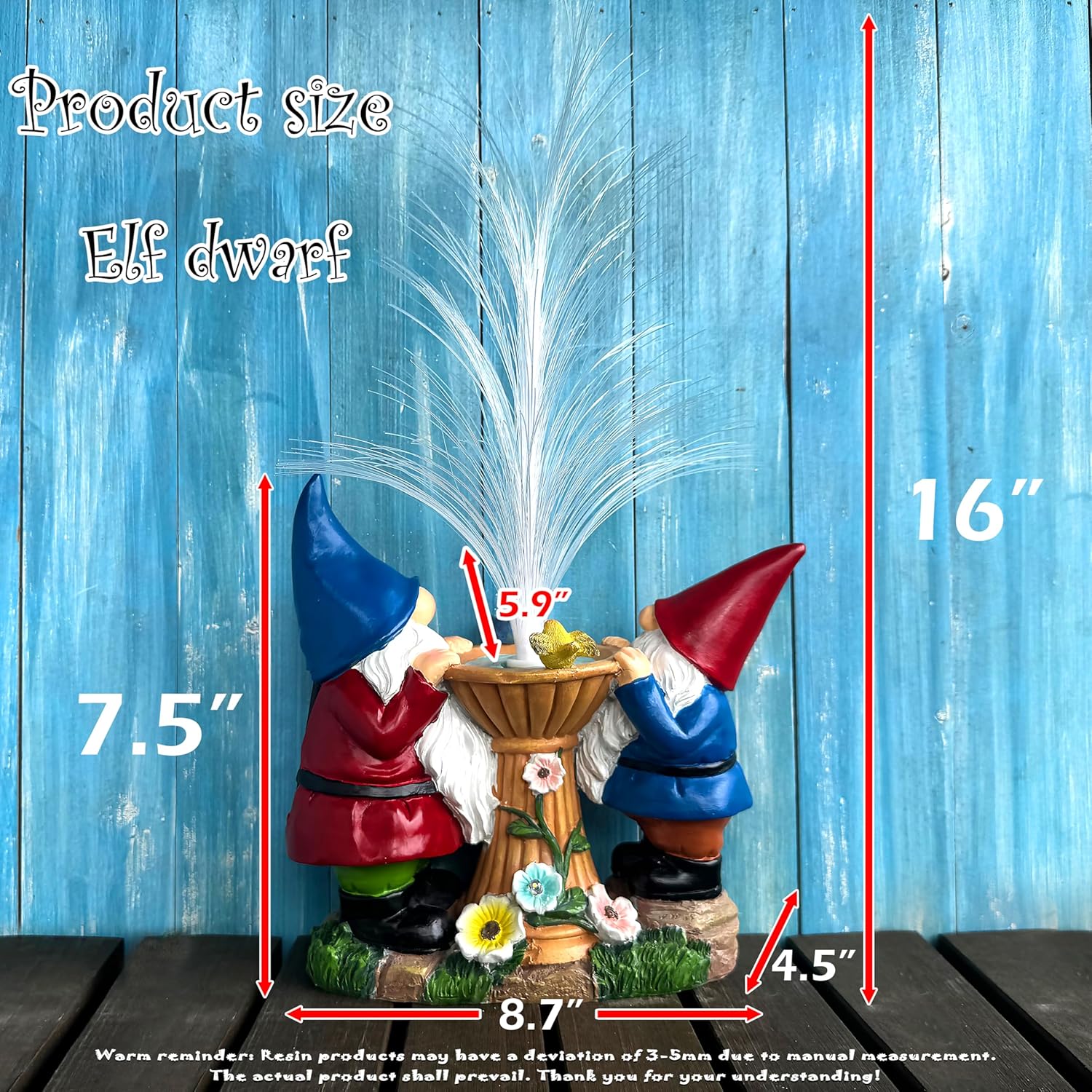 Solar Gnome Garden Statues，LED Lights Outdoor with 7 Multi-Color Changing Modes Solar Garden Decor Yard Lights Outside Patio Lawn, Gifts for Mom Grandma Women Birthday - Image 2